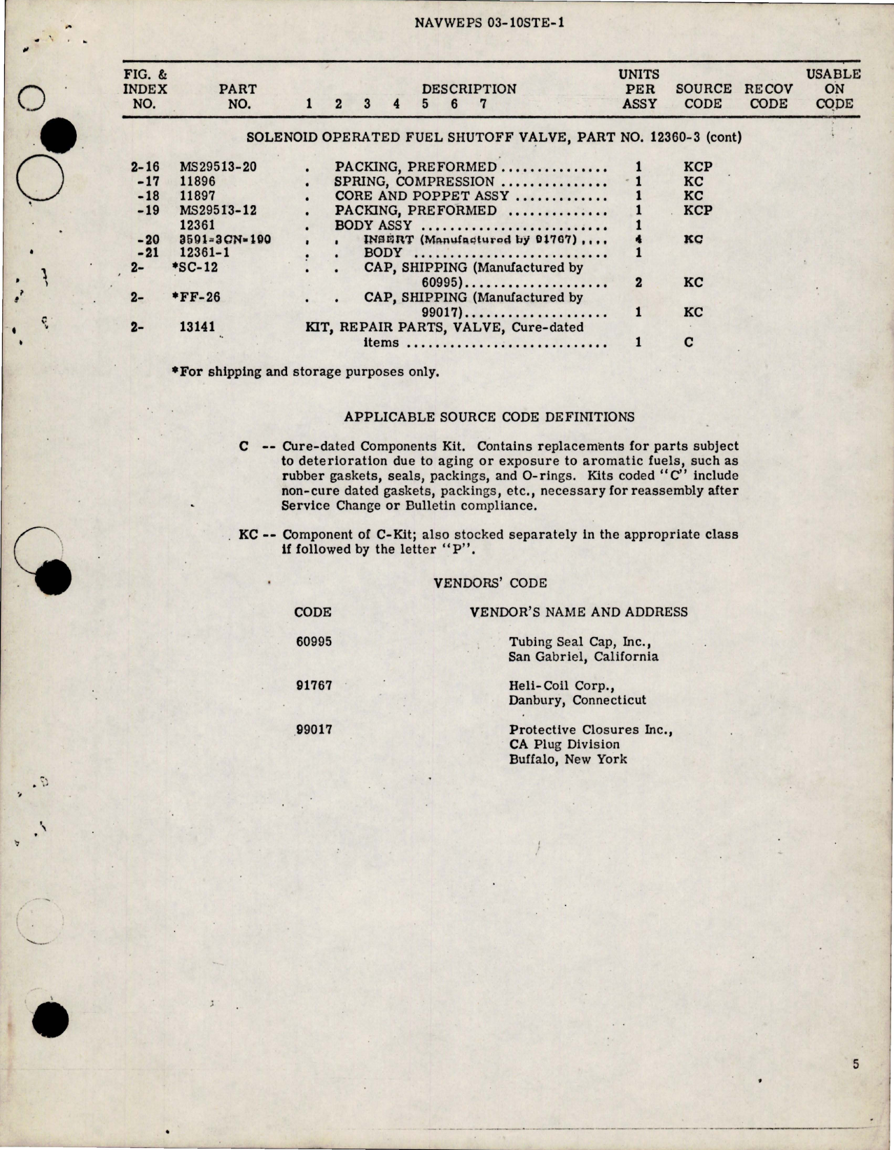 Sample page 5 from AirCorps Library document: Overhaul Instructions with Parts for Solenoid Operated Fuel Shutoff Valve - Part 12360-3 