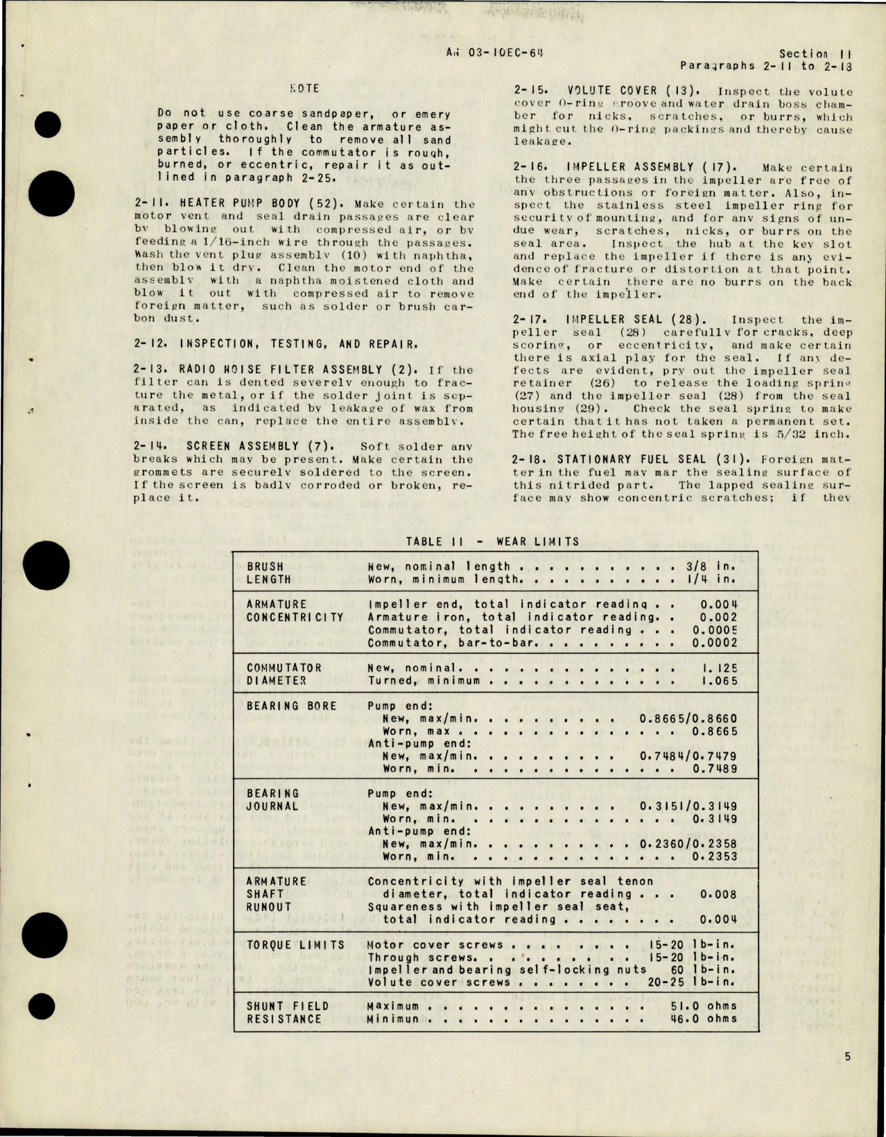 Sample page 7 from AirCorps Library document: Overhaul Instructions for Submerged Heater Pump - Model TF-53300-1