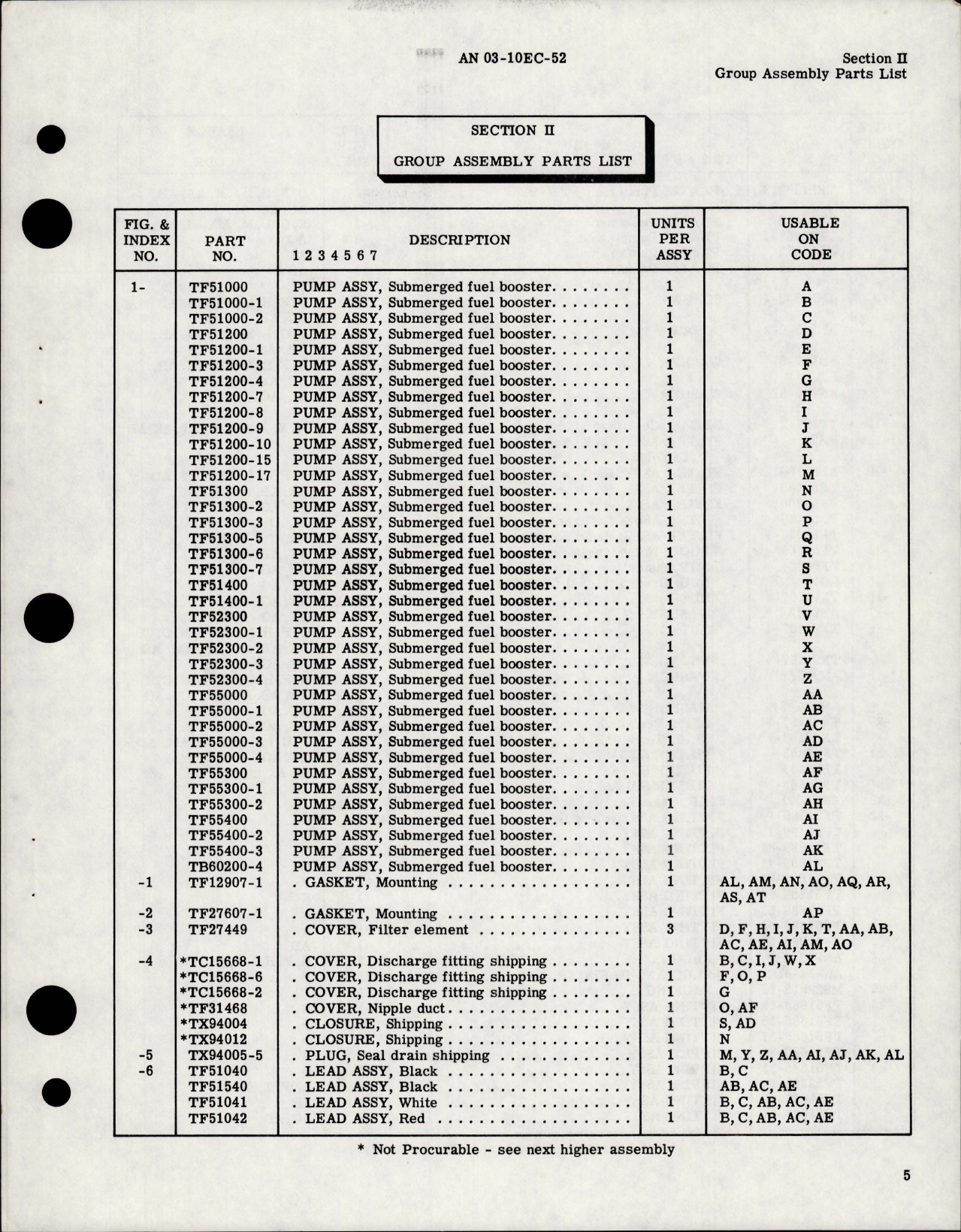 Sample page 7 from AirCorps Library document: Illustrated Parts Breakdown for Submerged Fuel Booster Pumps