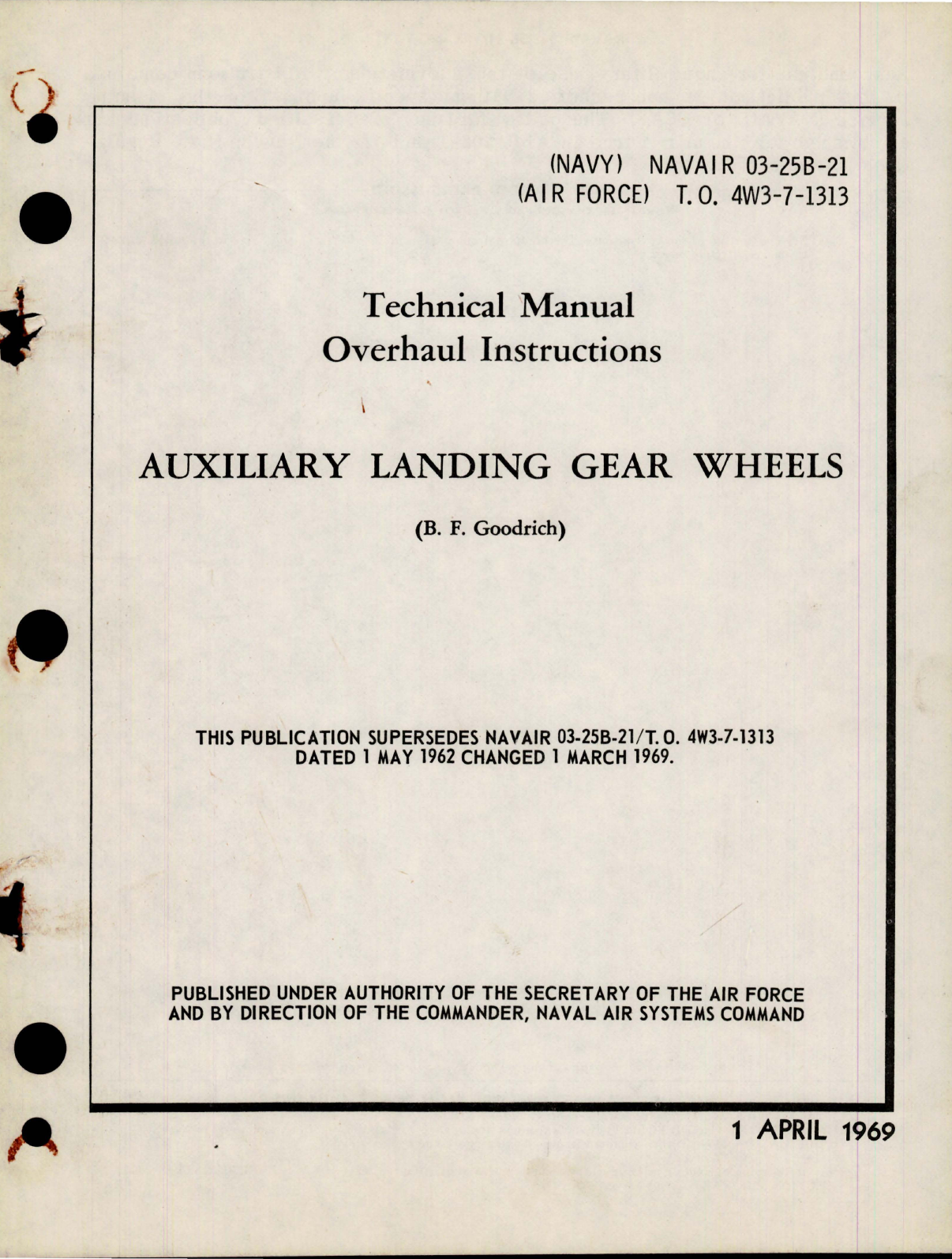 Sample page 1 from AirCorps Library document: Overhaul Instructions for Auxiliary Landing Gear Wheels 