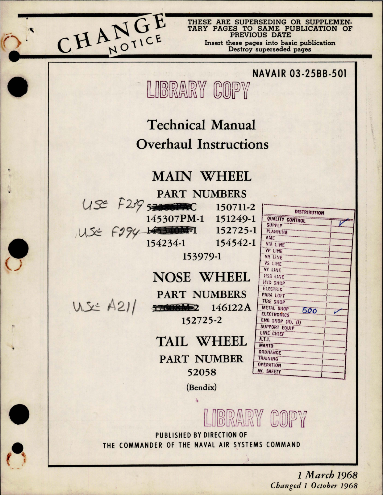 Sample page 1 from AirCorps Library document: Overhaul Instructions for Main Wheel, Nose Wheel and Tail Wheel 