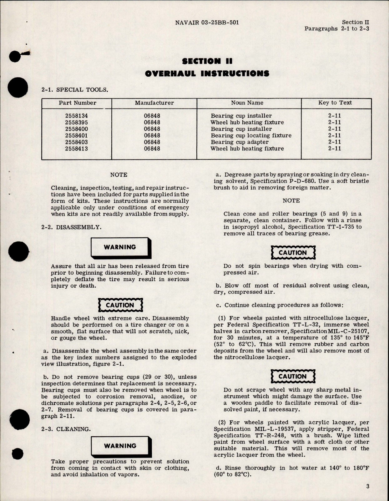Sample page 7 from AirCorps Library document: Overhaul Instructions for Main Wheel, Nose Wheel and Tail Wheel 