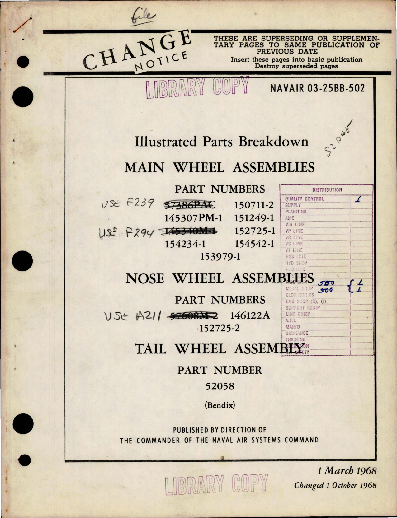 Sample page 1 from AirCorps Library document: Illustrated Parts Breakdown for Main Wheel Assemblies, Nose Wheel Assemblies and Tail Wheel Assemblies