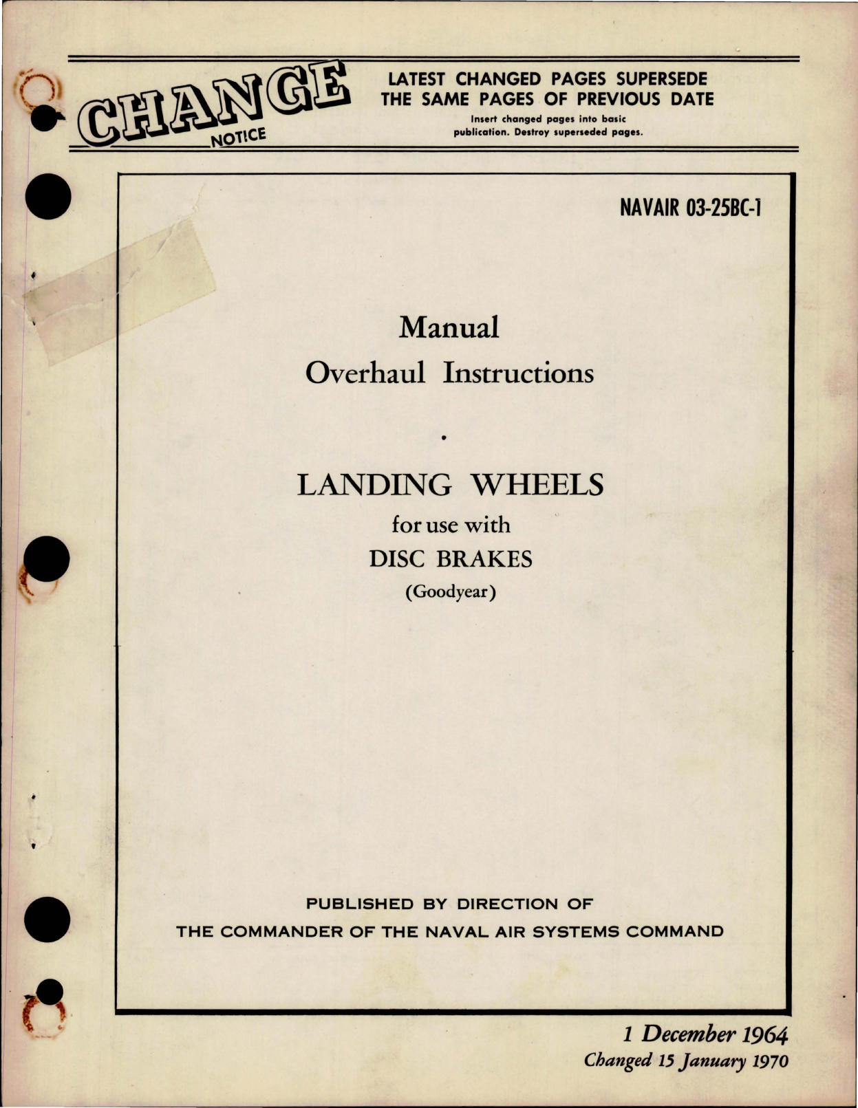 Sample page 1 from AirCorps Library document: Overhaul Instructions for Landing Wheels for use with Disc Brakes