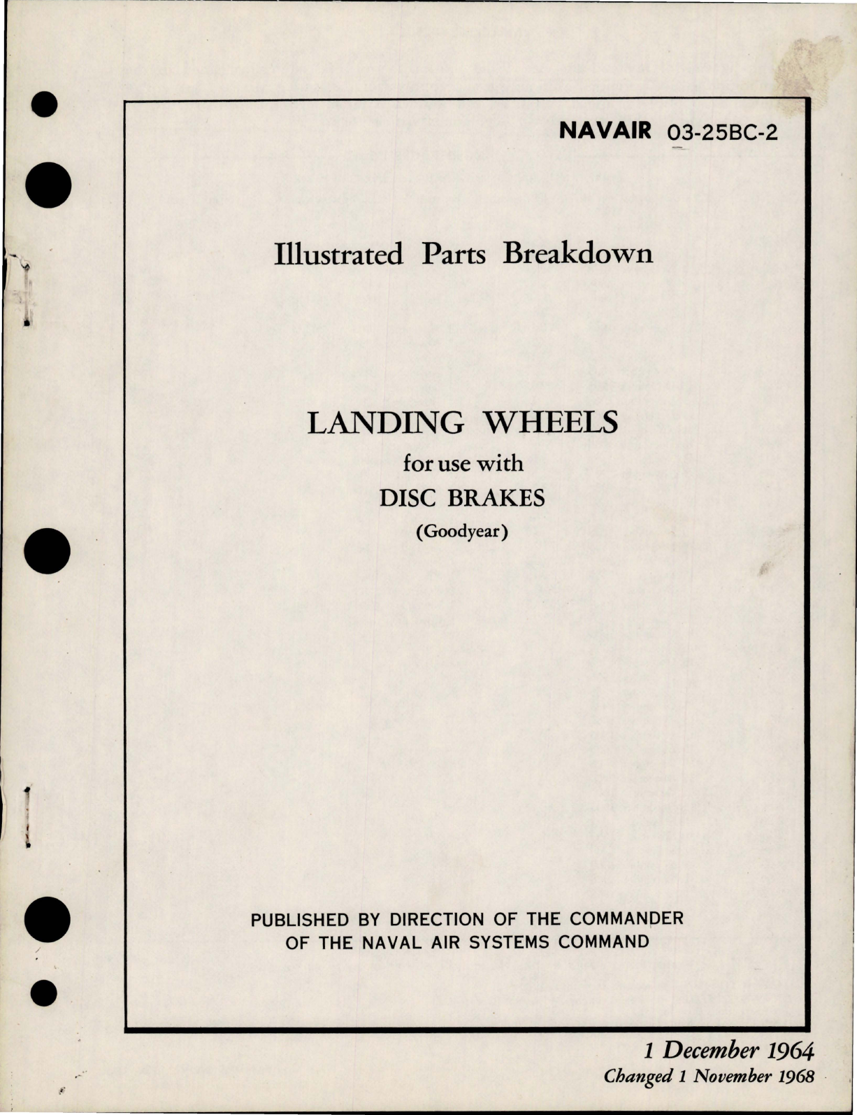 Sample page 1 from AirCorps Library document: Illustrated Parts Breakdown for Landing Wheels for use with Disc Brakes 