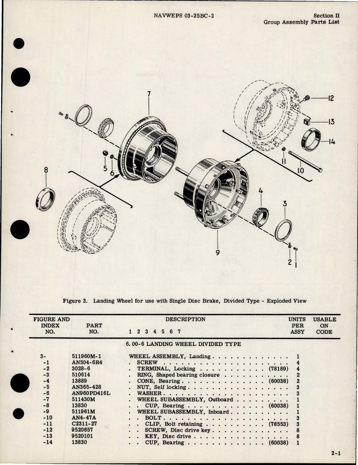 Sample page 9 from AirCorps Library document: Illustrated Parts Breakdown for Landing Wheels for use with Disc Brakes 