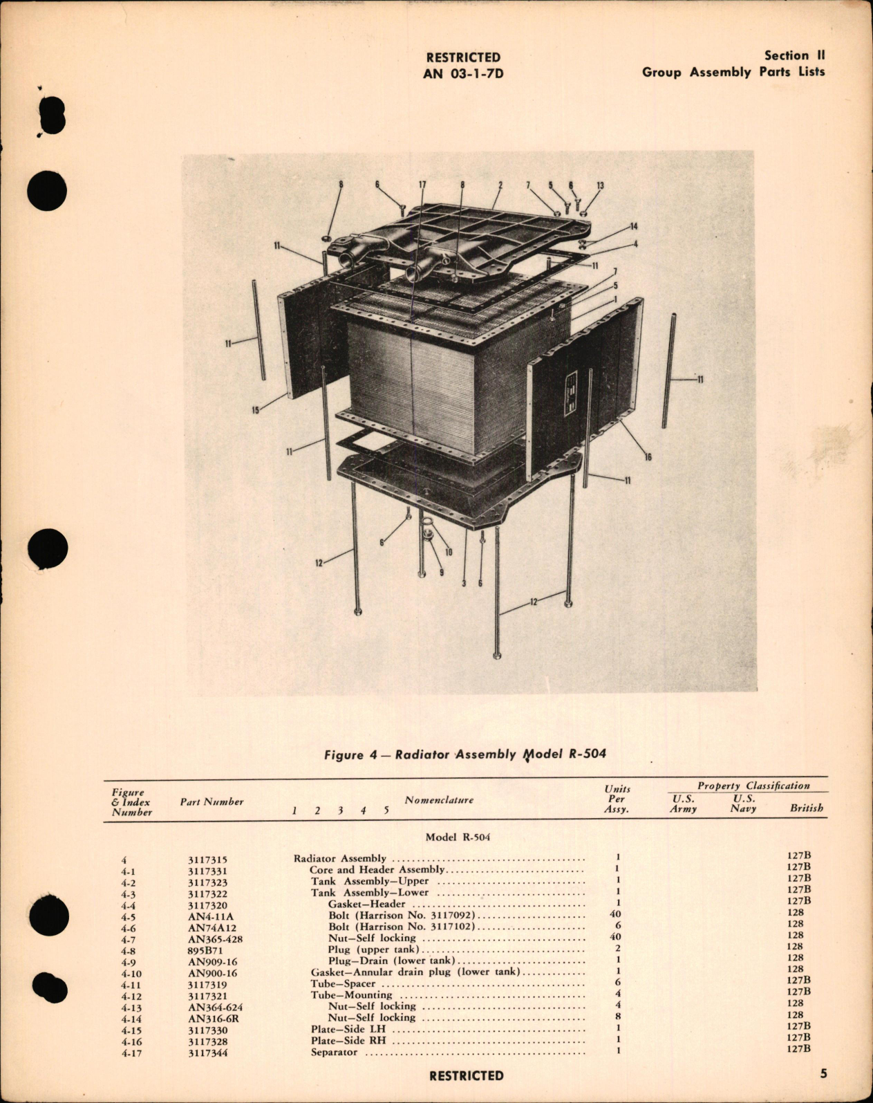Sample page 5 from AirCorps Library document: Parts Catalog for Coolant Radiators Models R-502A, -503, -504, -506, -510, -511 & Coolant Radiator & Oil Cooler Model ARCV-1 