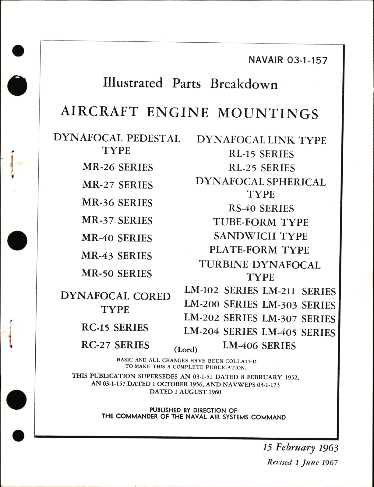 Sample page 1 from AirCorps Library document: Illustrated Parts Breakdown for Aircraft Engine Mountings