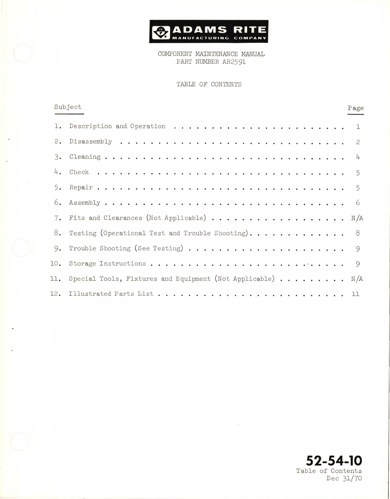 Sample page 7 from AirCorps Library document: Component Maintenance Manual for Lock Assembly - Part AR2591