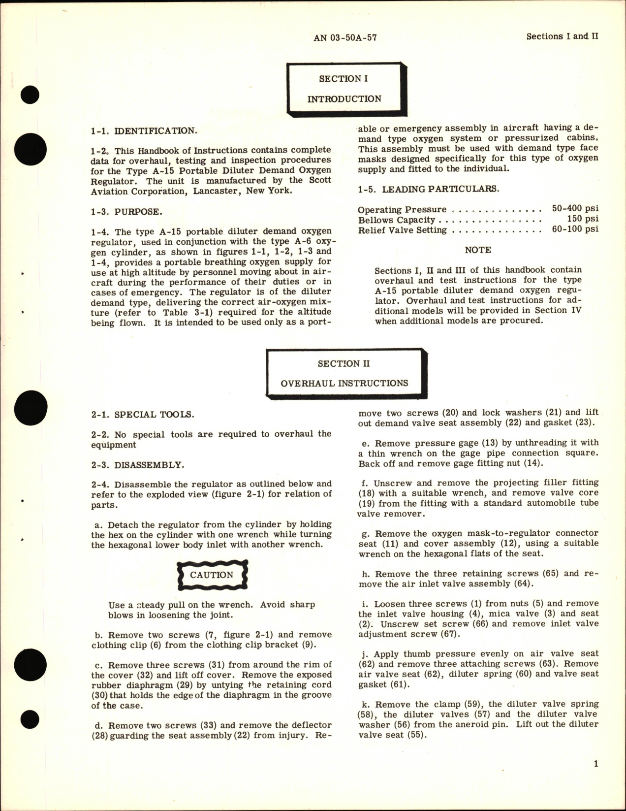 Sample page 5 from AirCorps Library document: Overhaul Instructions for Type A-15 Portable Diluter Demand Oxygen Regulator AD-1876