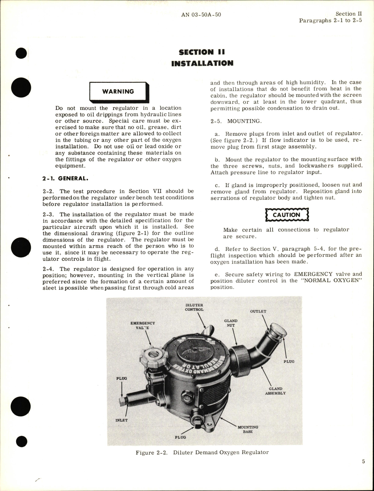 Sample page 9 from AirCorps Library document: Operation, Service, & Overhaul Instructions for Diluter Demand Oxygen Regulator Part No. 17600-1 & Diluter Demand Oxygen Pressure Breathing Regulator 0-616-1