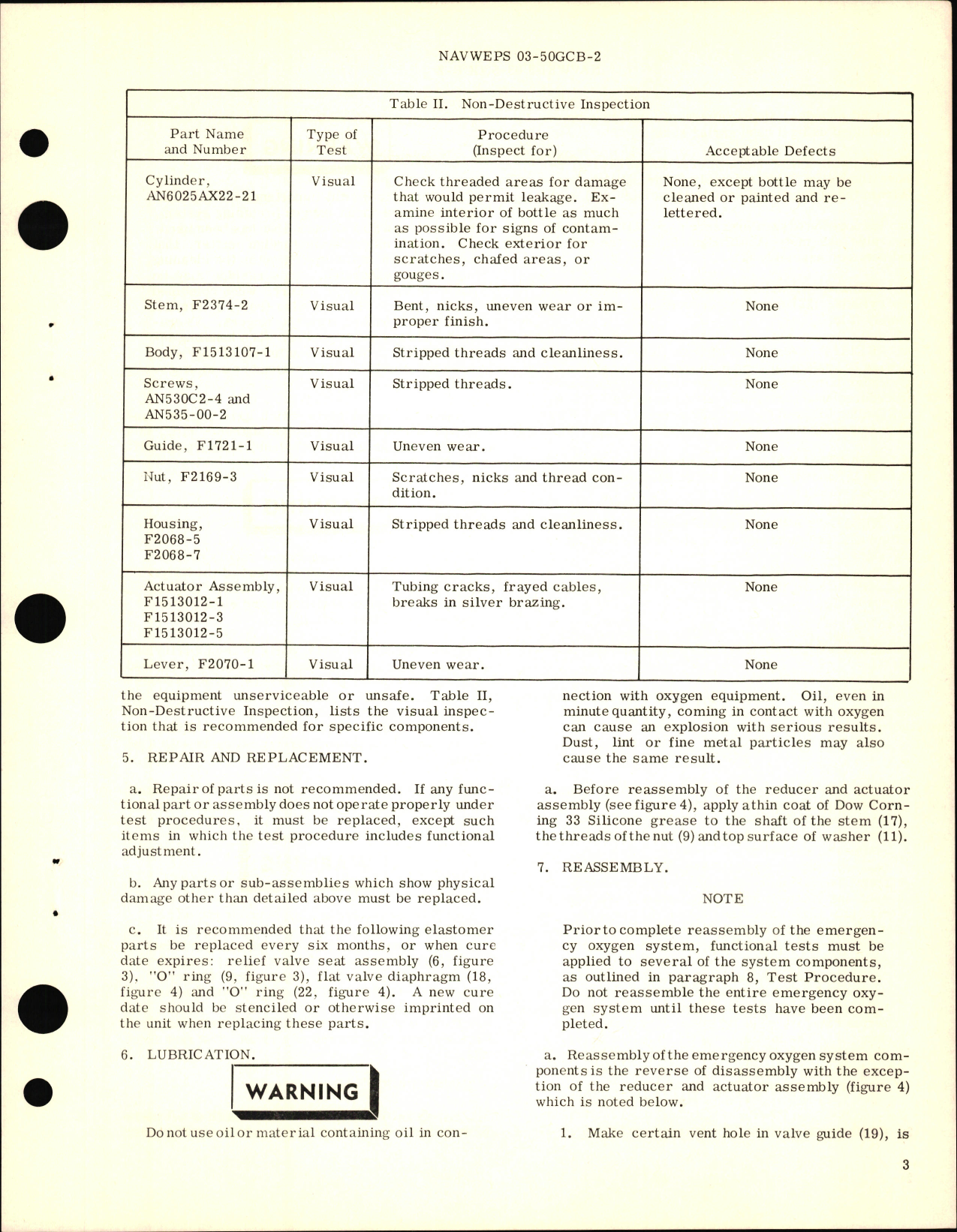 Sample page 5 from AirCorps Library document: Overhaul Instructions with Parts Breakdown for Emergency Oxygen System