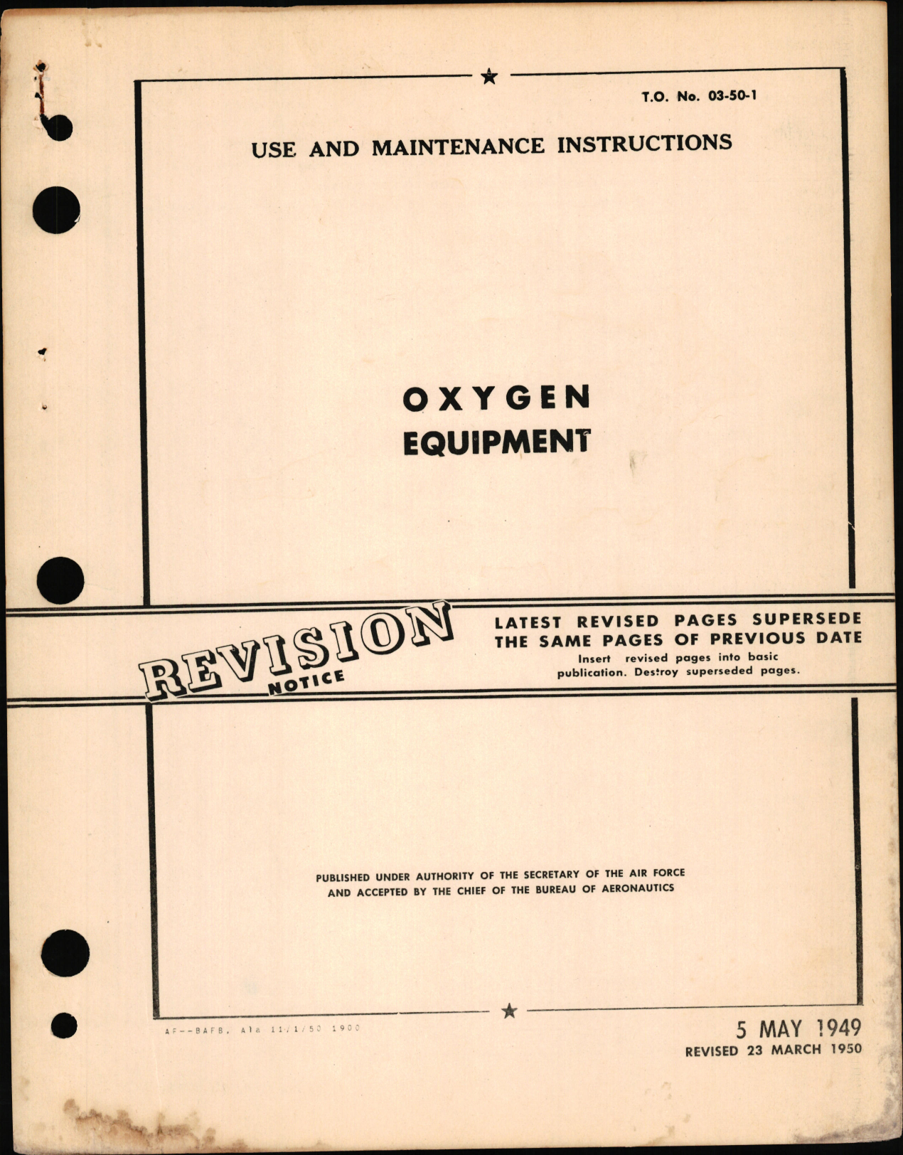 Sample page 1 from AirCorps Library document: Use and Maintenance Instructions for Oxygen Equipment