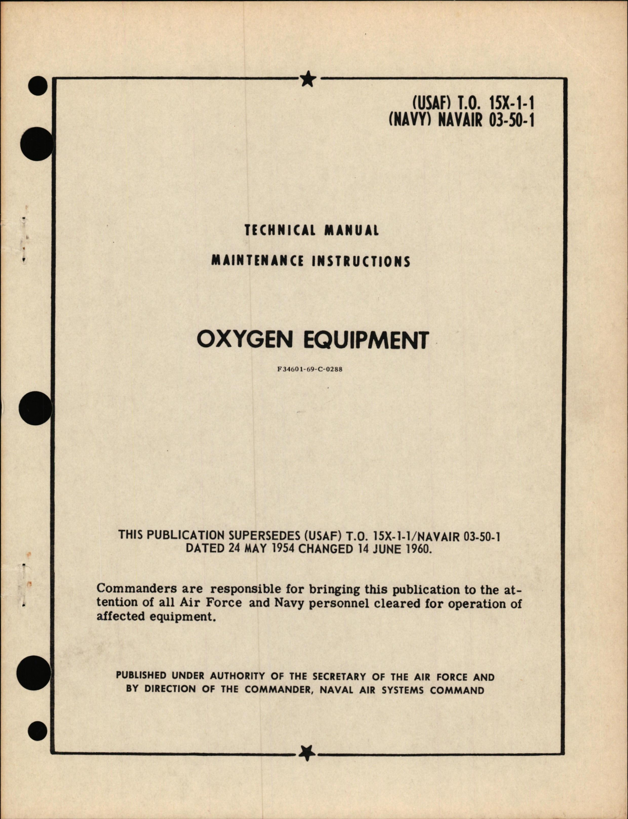 Sample page 1 from AirCorps Library document: Maintenance Instructions for Oxygen Equipment