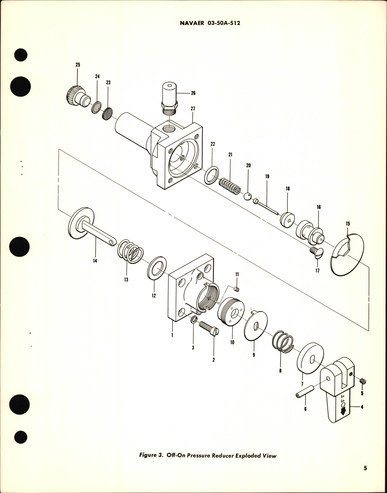 Sample page 5 from AirCorps Library document: Illustrated Parts Breakdown for Off-On Pressure Reducer PN F1553