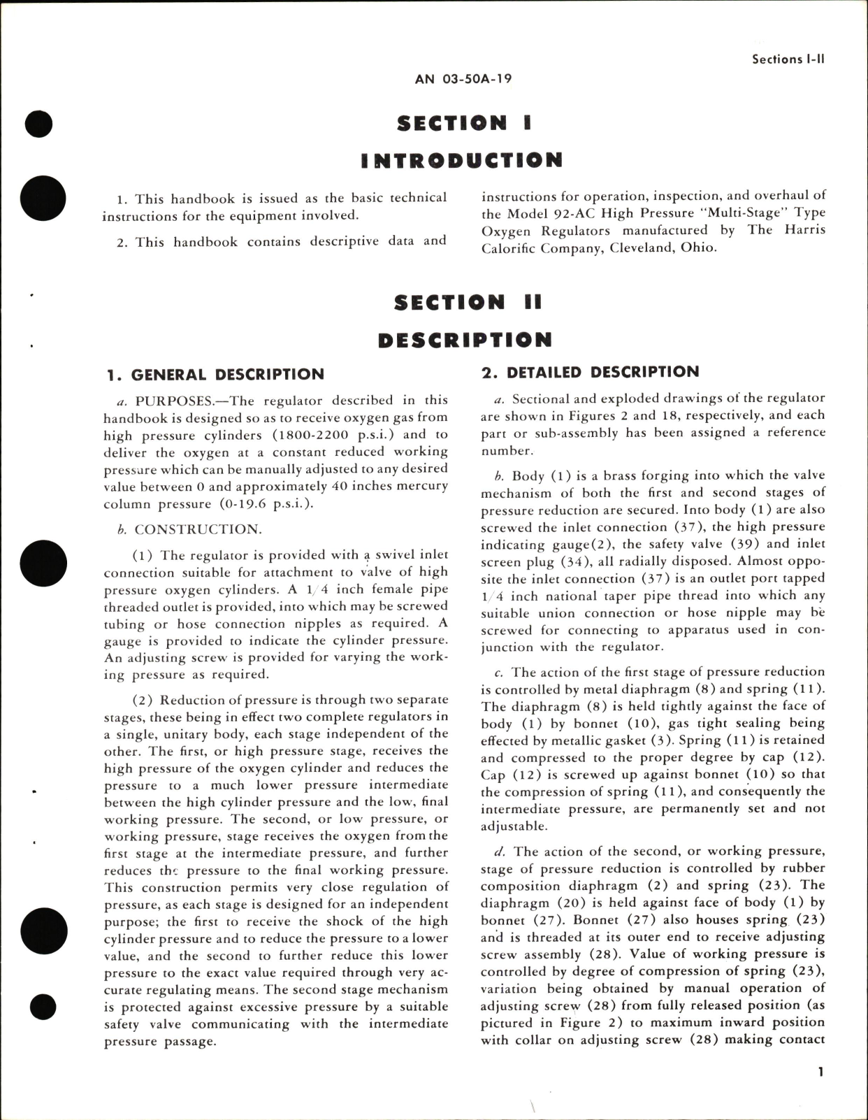 Sample page 5 from AirCorps Library document: Instructions with Parts Catalog for Breathing Type Oxygen Regulators Model 92-AC 