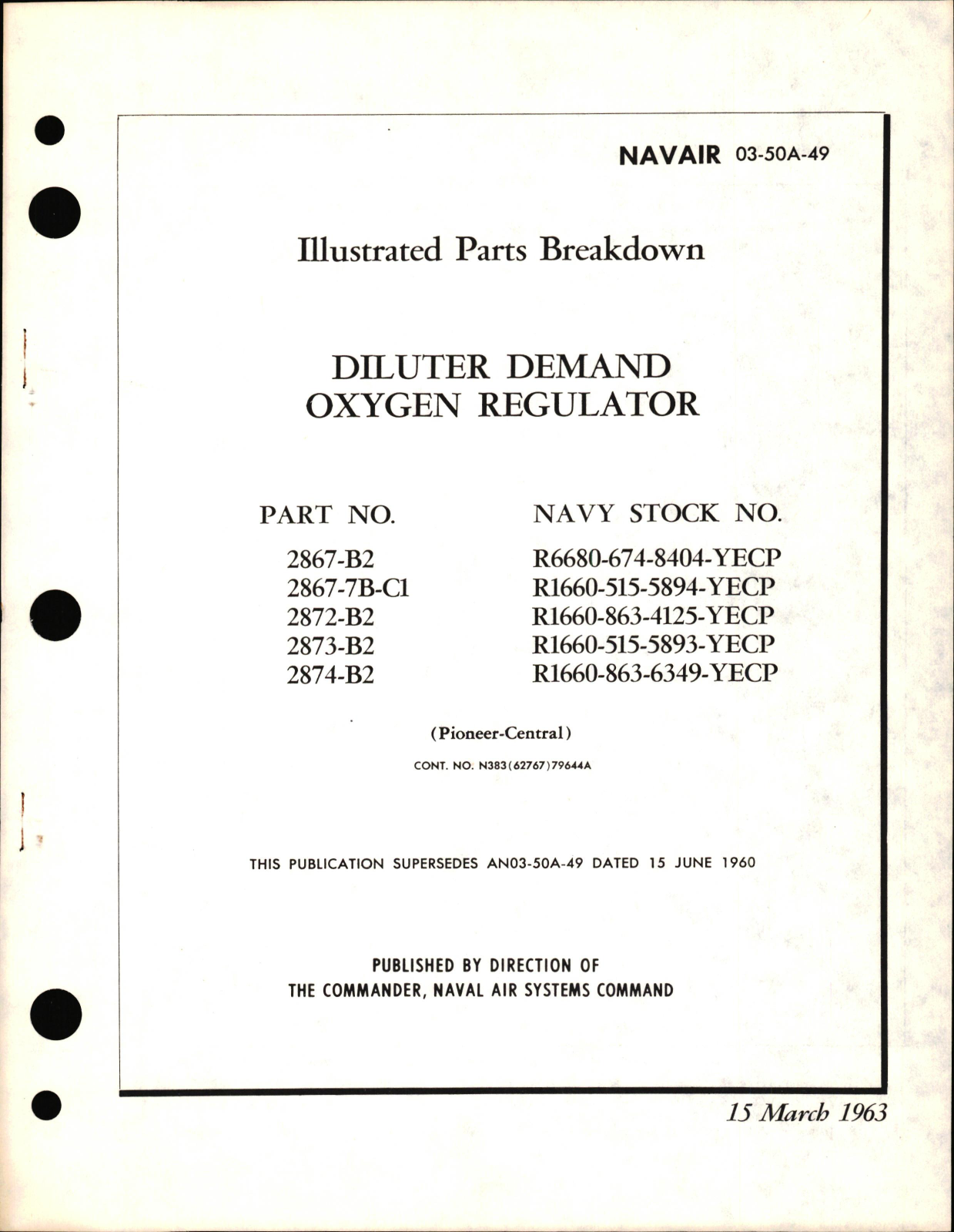Sample page 1 from AirCorps Library document: Illustrated Parts Breakdown for Diluter Demand Oxygen Regulator