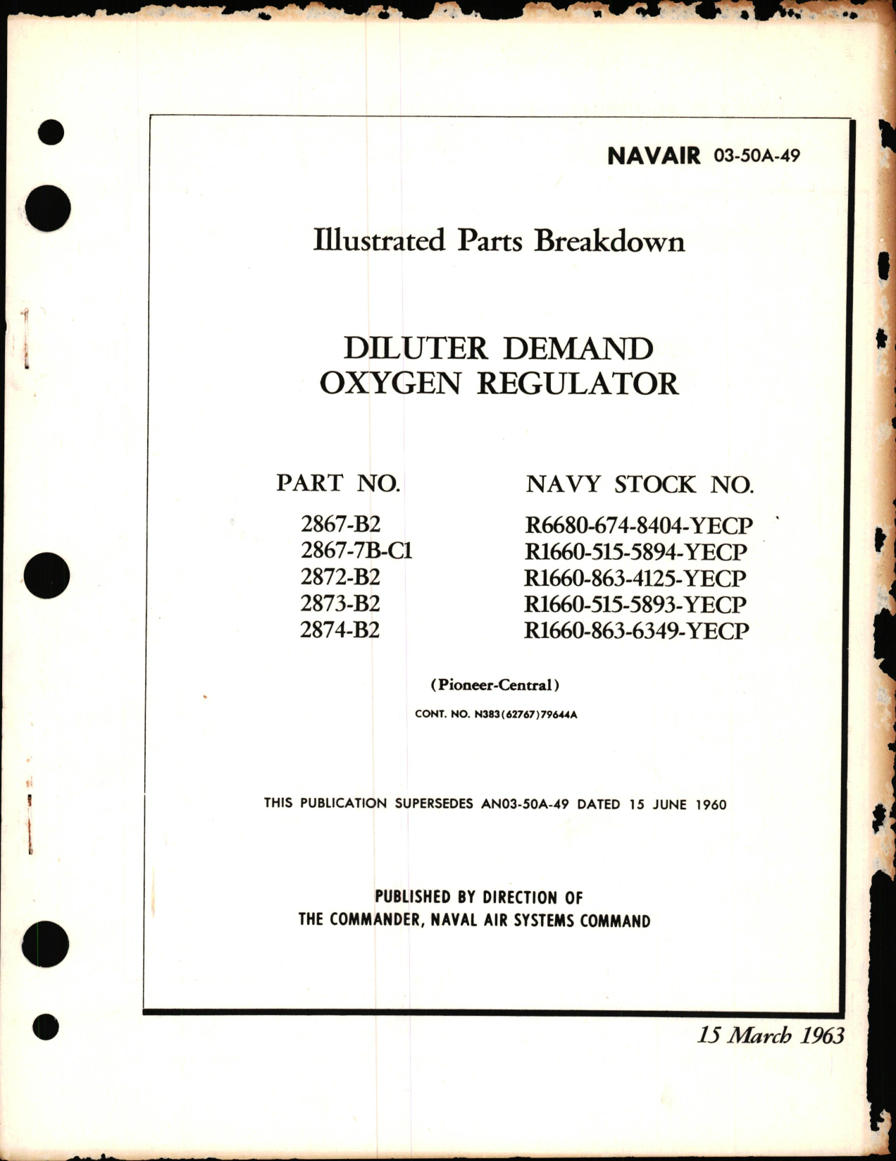 Sample page 1 from AirCorps Library document: Illustrated Parts Breakdown for for Diluter Demand Oxygen Regulator