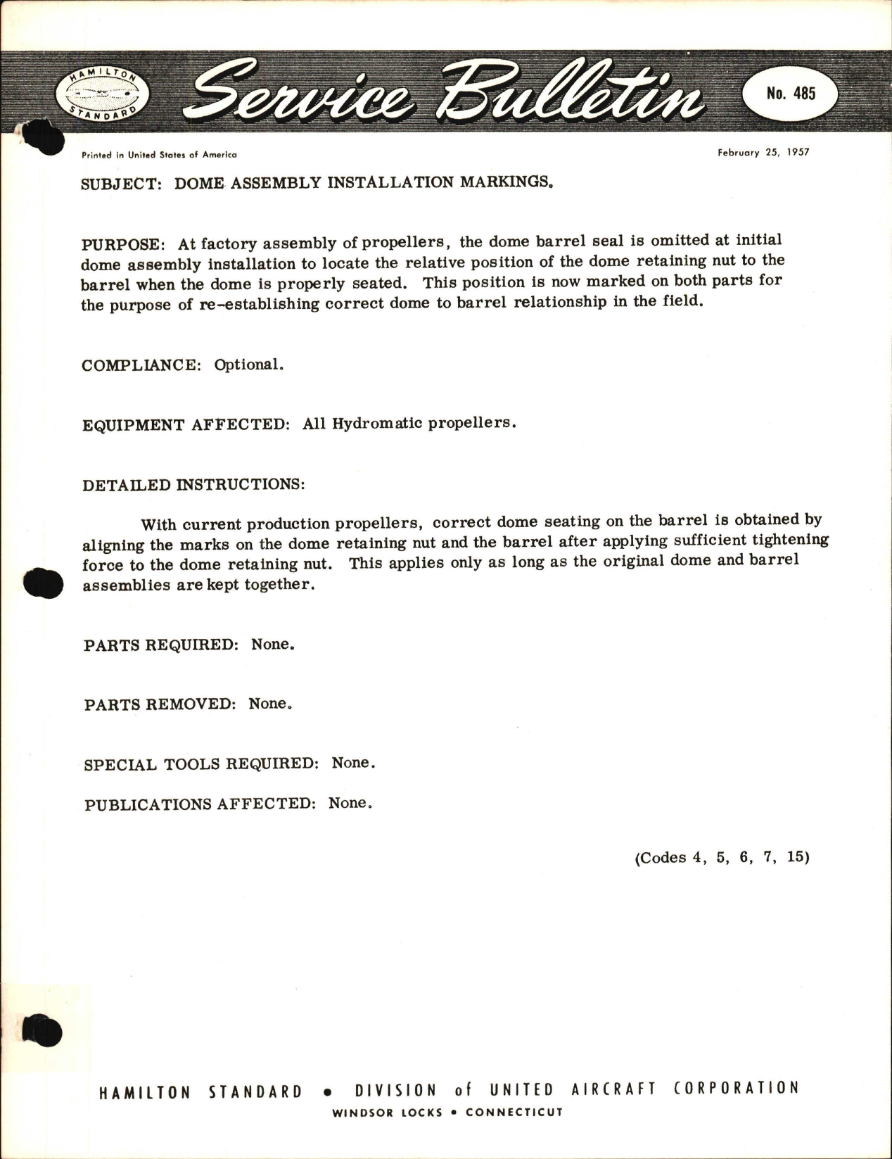 Sample page 1 from AirCorps Library document: Dome Assembly Installation Markings