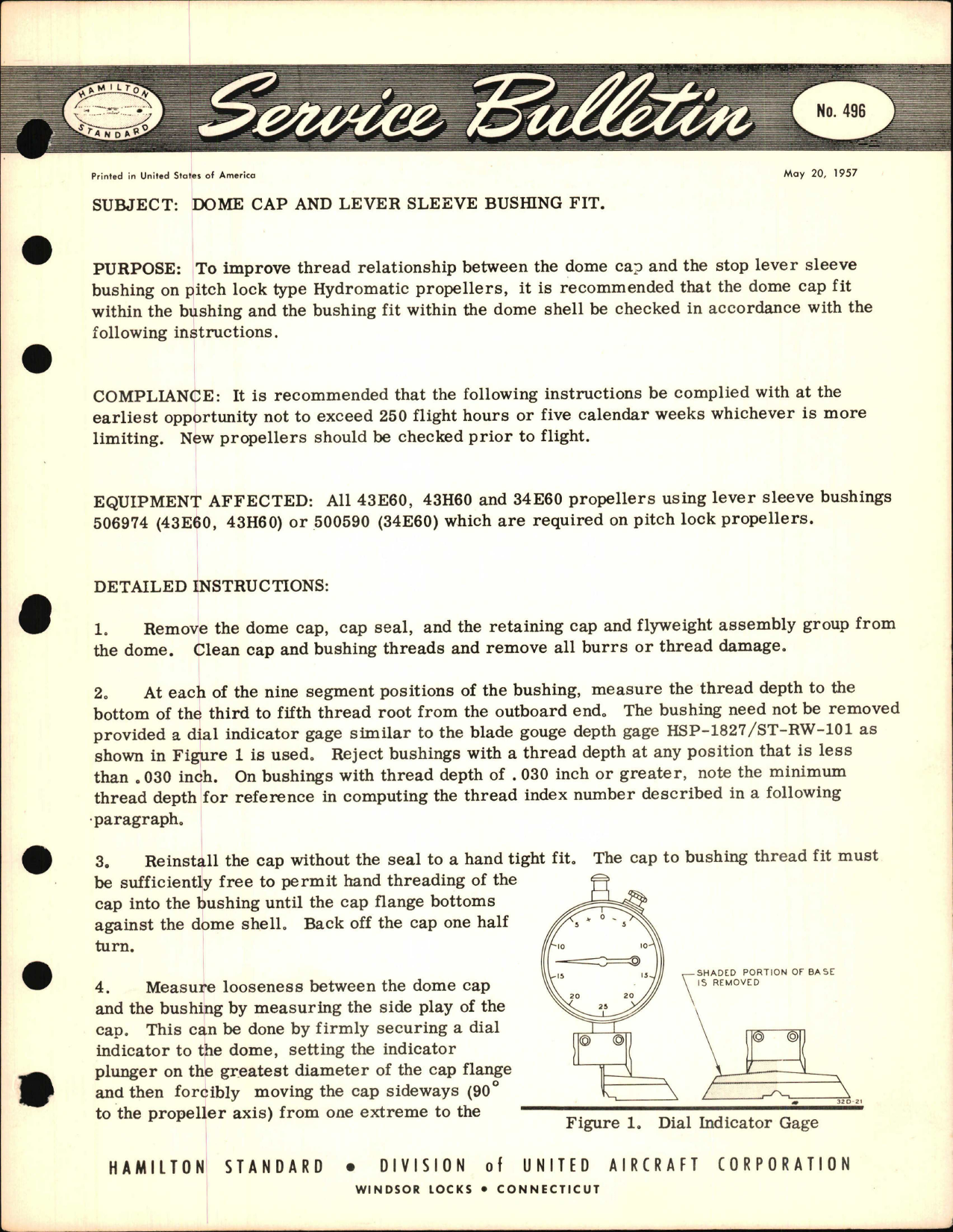 Sample page 1 from AirCorps Library document: Dome Cap and Lever Sleeve Bushing Fit