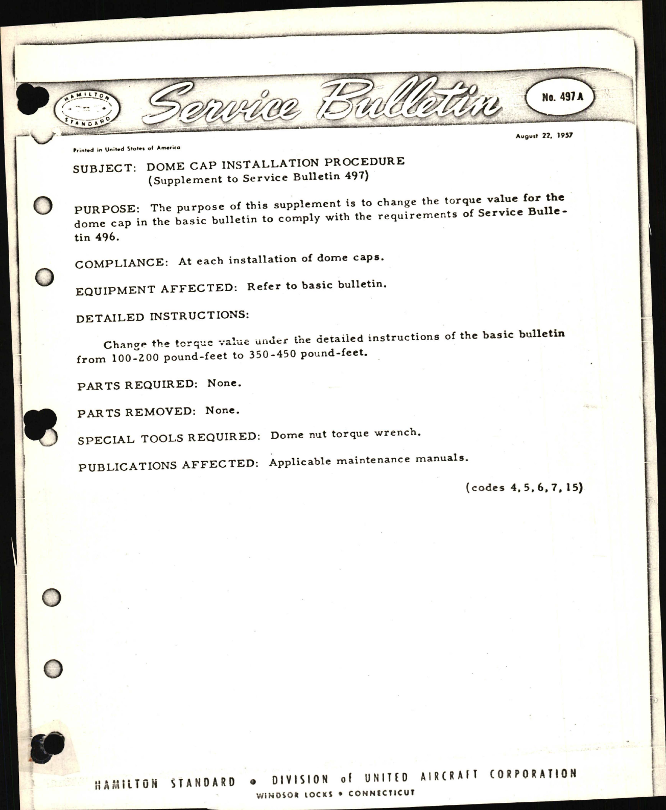 Sample page 1 from AirCorps Library document: Dome Cap Installation Procedure