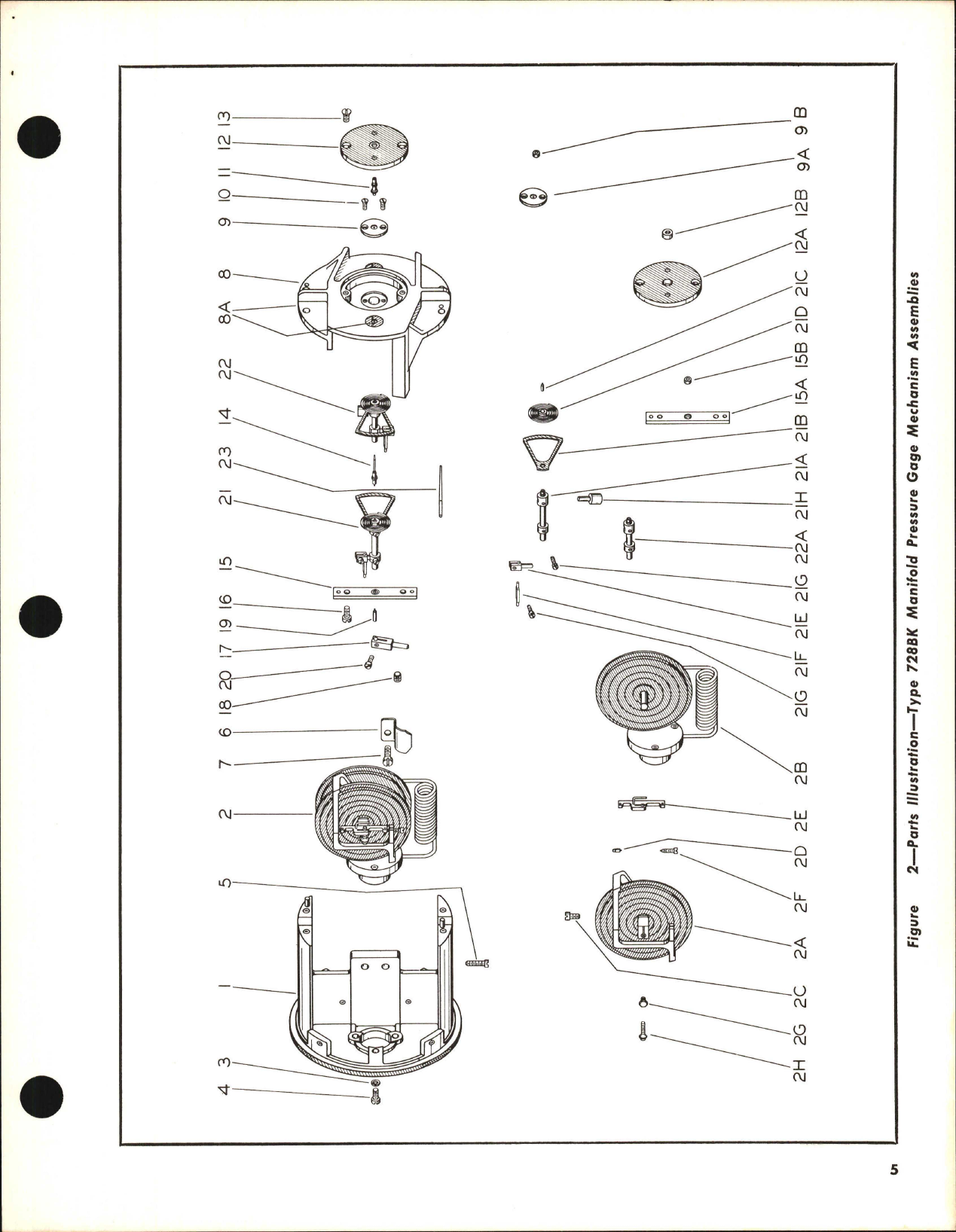 Sample page 5 from AirCorps Library document: Parts Catalog for Kollsman Dual Manifold Pressure Gage 728BK
