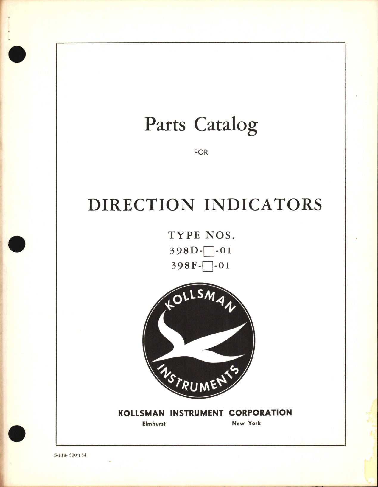 Sample page 1 from AirCorps Library document: Parts Catalog for Kollsman Direction Indicators