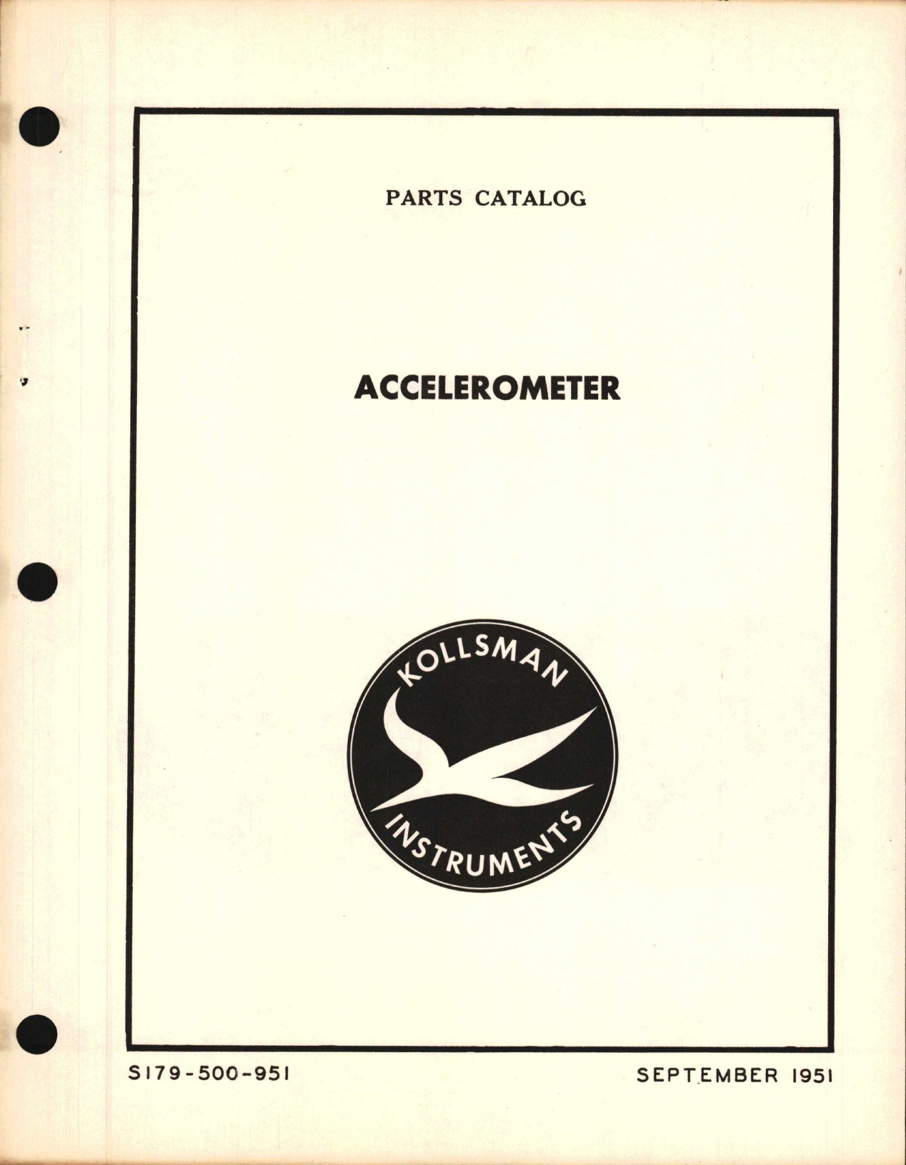 Sample page 1 from AirCorps Library document: Parts Catalog for Kollsman Accelerometer