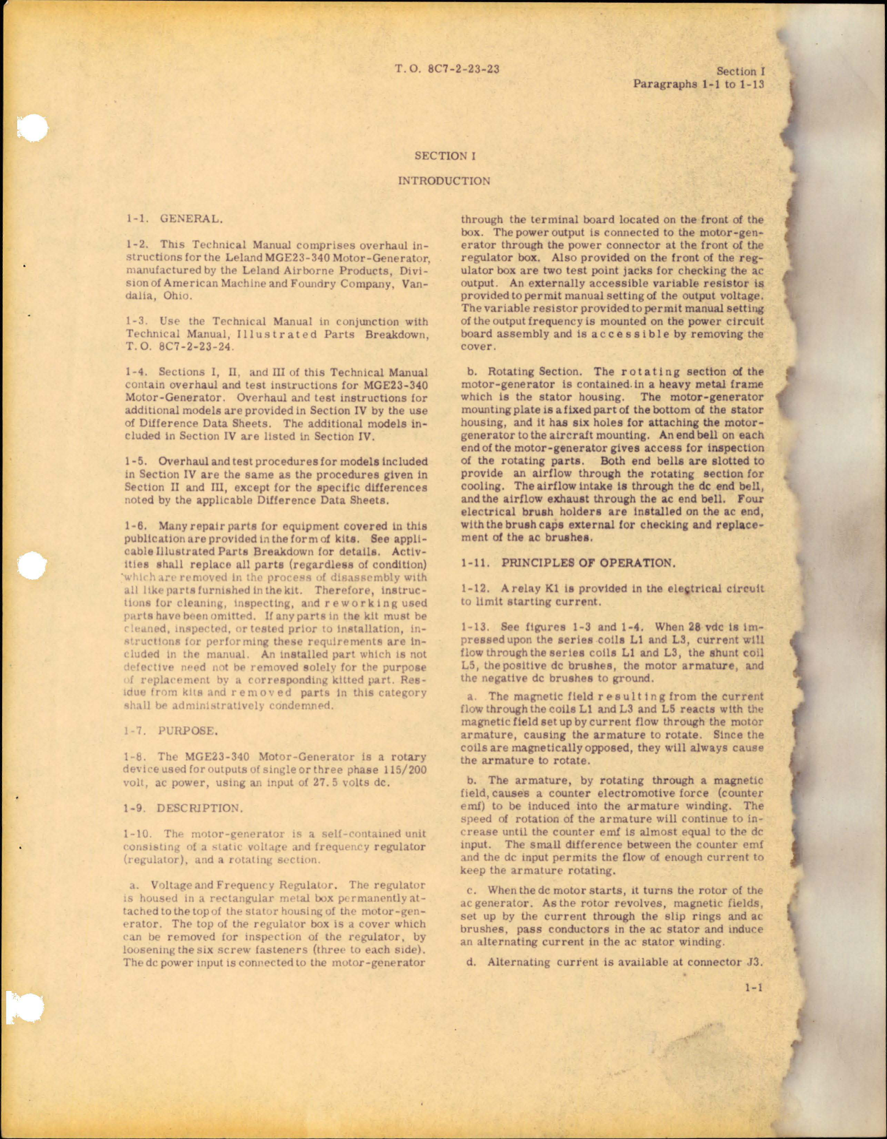 Sample page 5 from AirCorps Library document: Overhaul for Motor Generator - Parts MGE23-34 and MGE23-340