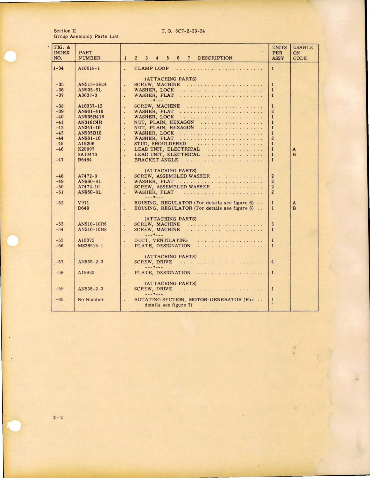 Sample page 7 from AirCorps Library document: Illustrated Parts Breakdown for Motor Generator - Part MGE23-34 and MGE23-340