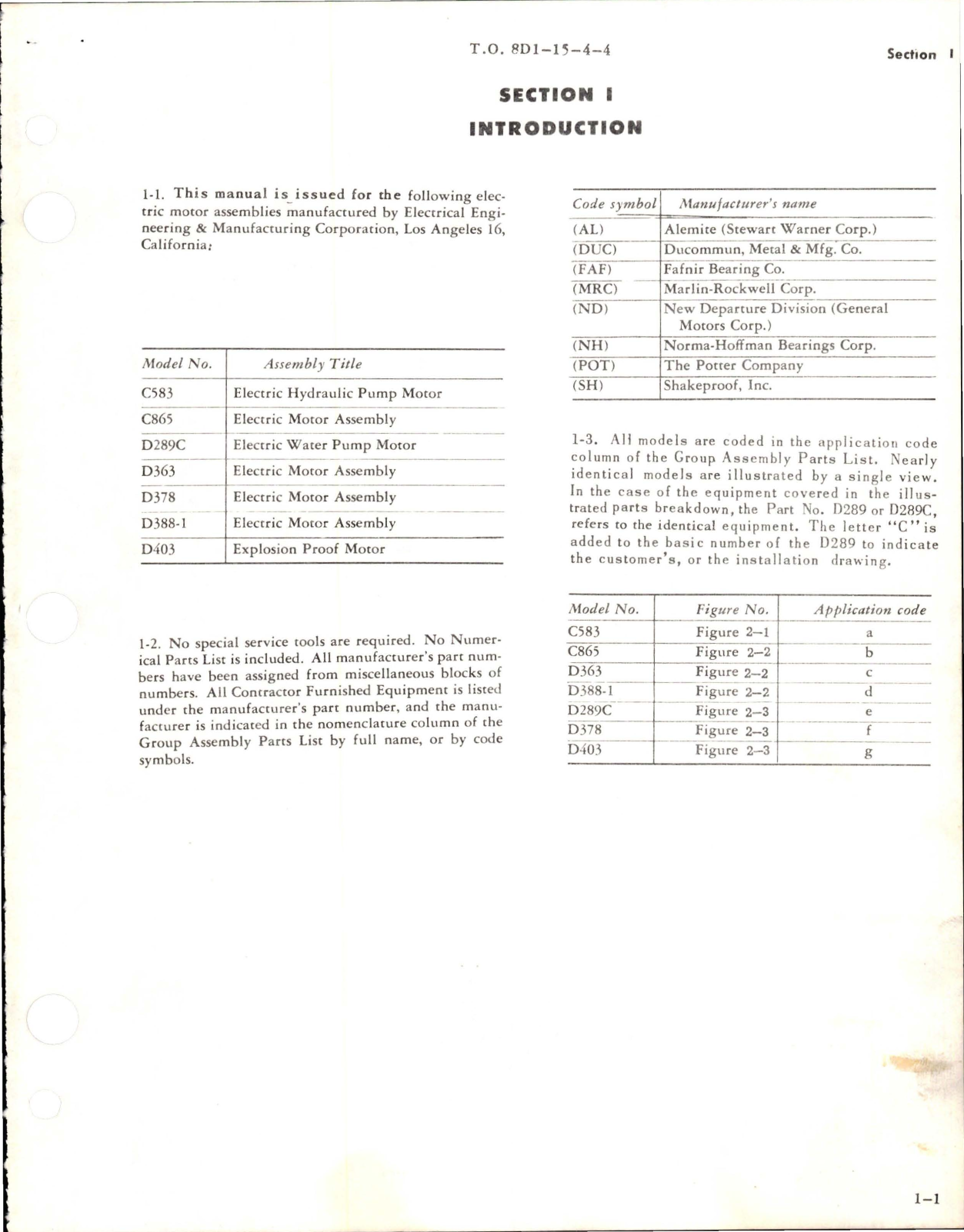 Sample page 5 from AirCorps Library document: Illustrated Parts Breakdown for Electric Motors 