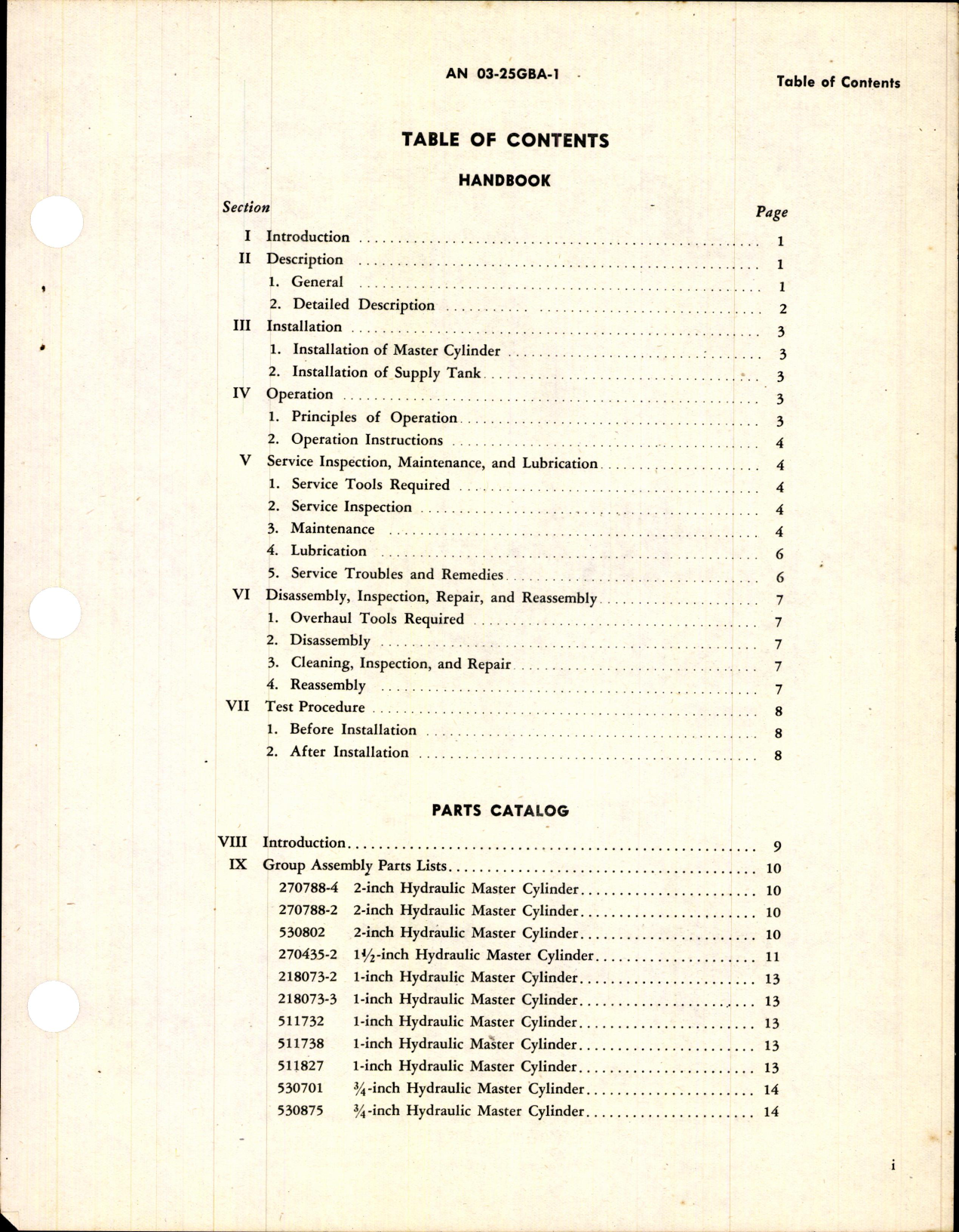 Sample page 3 from AirCorps Library document: Instructions with Parts Catalog for Master Brake Cylinders