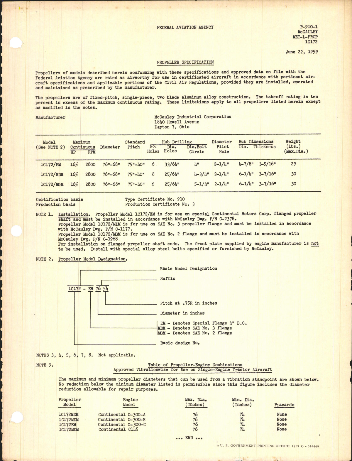 Sample page 1 from AirCorps Library document: 1C172 