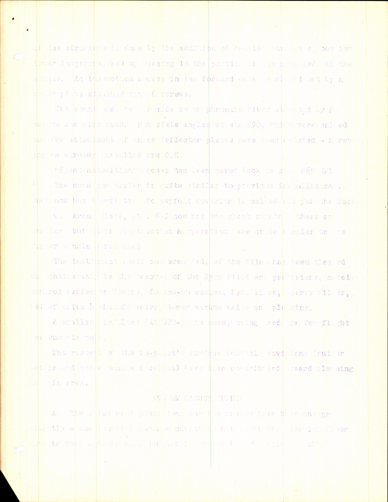 Sample page 5 from AirCorps Library document: Review of Mechanical Changes for B-25H #1 and Subs