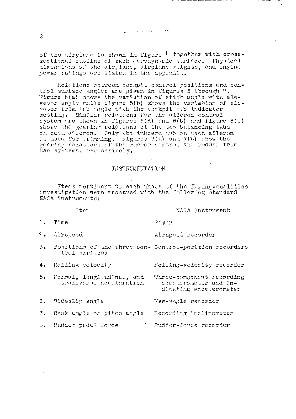 Sample page 2 from AirCorps Library document: Memorandum Report on the Flying Qualities of the Bell P-39D-1