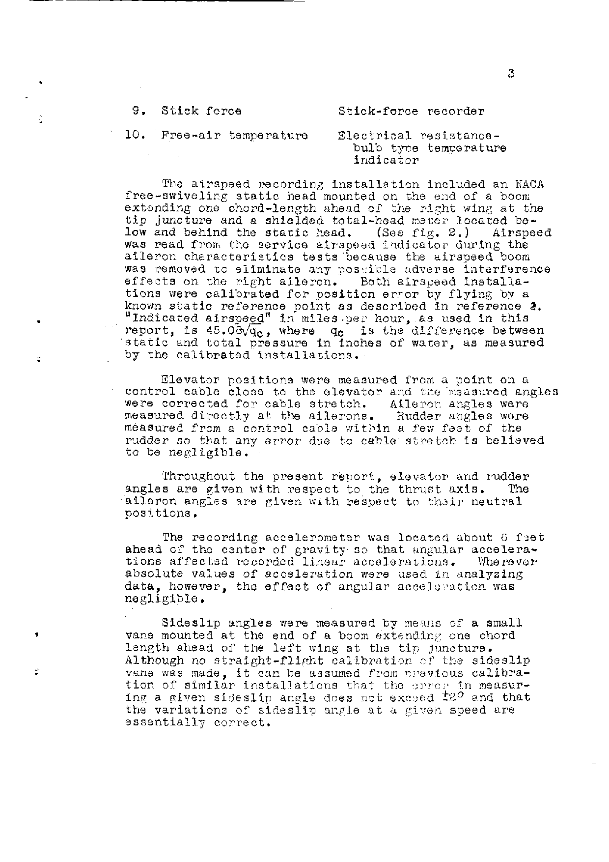 Sample page 3 from AirCorps Library document: Memorandum Report on the Flying Qualities of the Bell P-39D-1