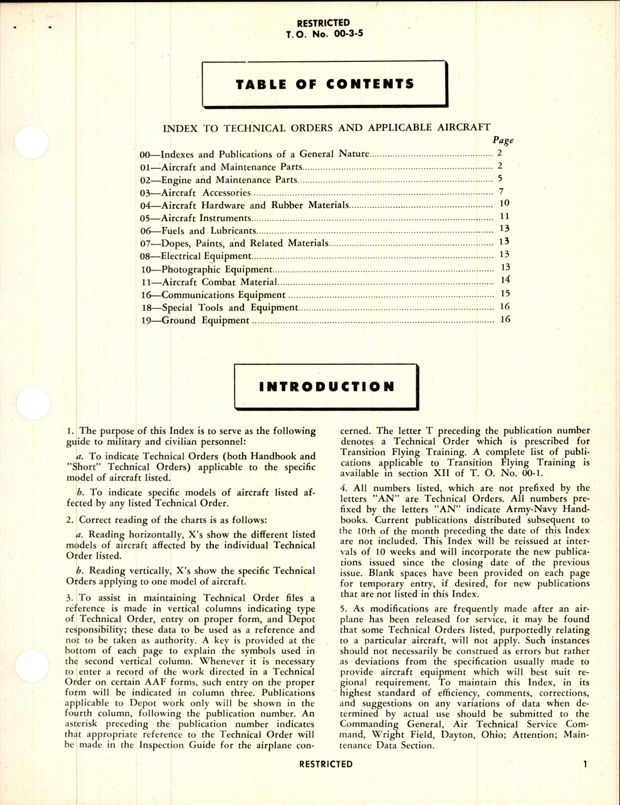 Sample page 3 from AirCorps Library document: Index for Miscellaneous Aircraft