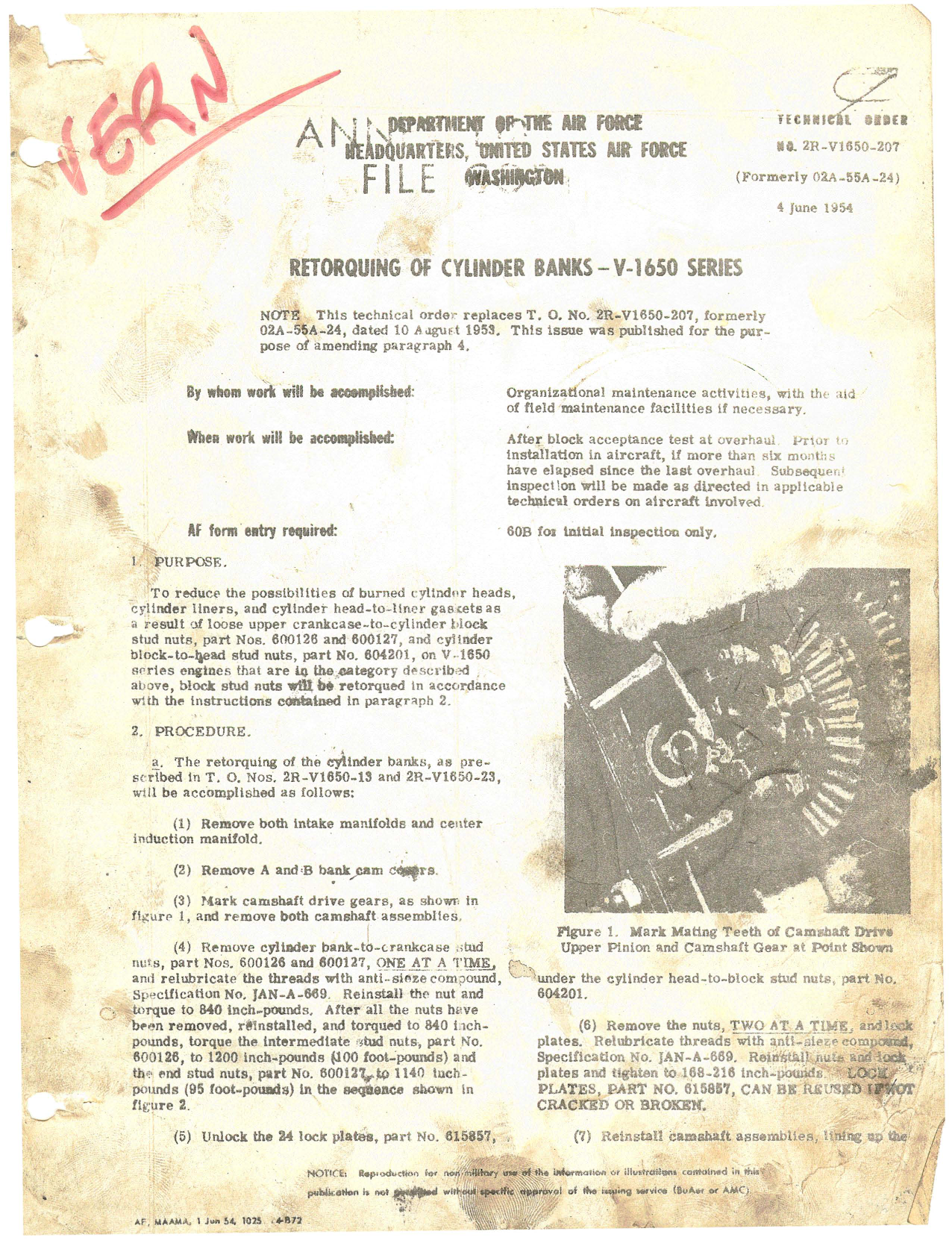 Sample page 154 from AirCorps Library document: Description & Maintenance Instructions - V-1650