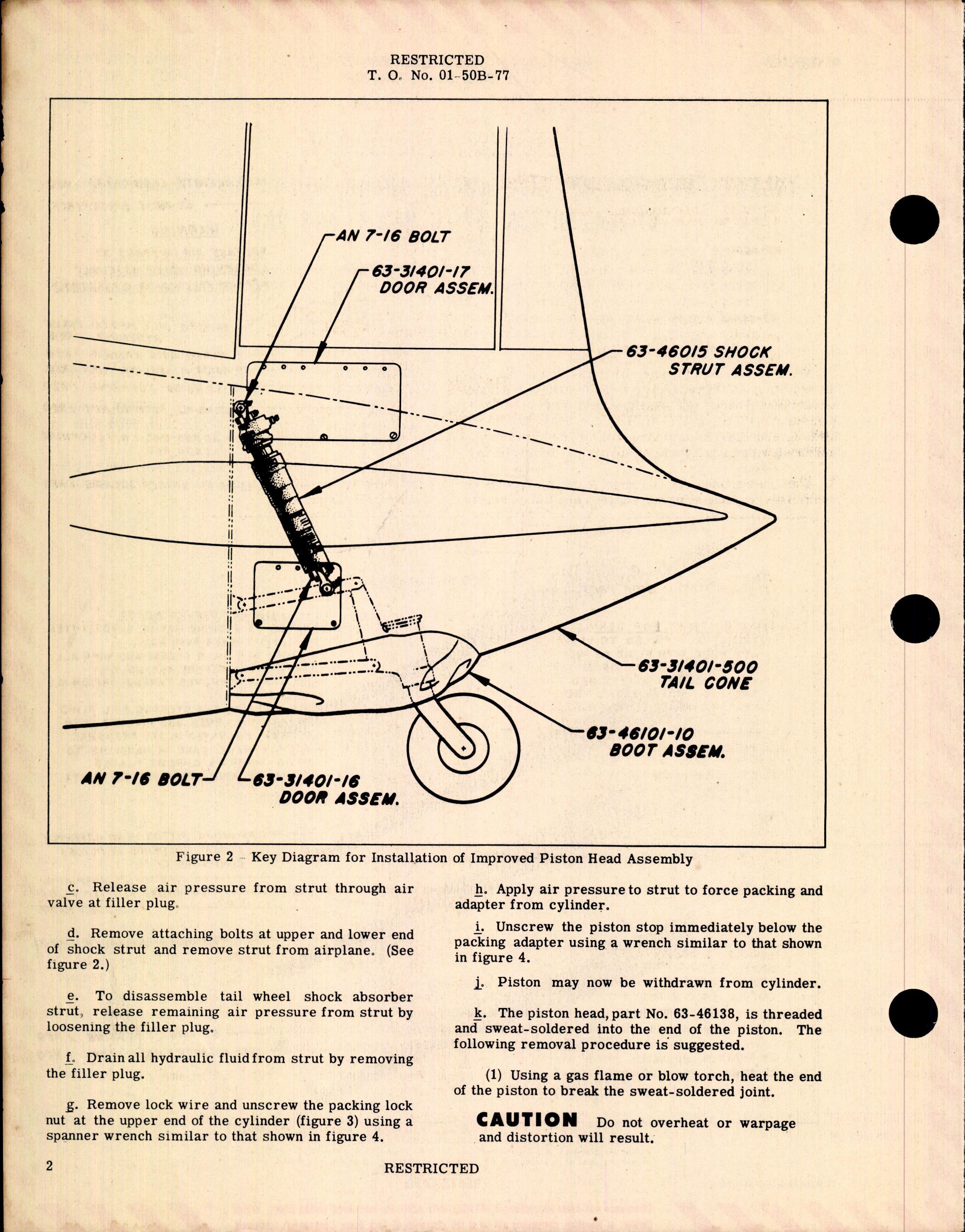 Sample page 2 from AirCorps Library document: Rework of Tail Wheel Shock Strut Piston - BT-13, BT-13A, BT-13B, BT-15, SNV-1 and SNV-2