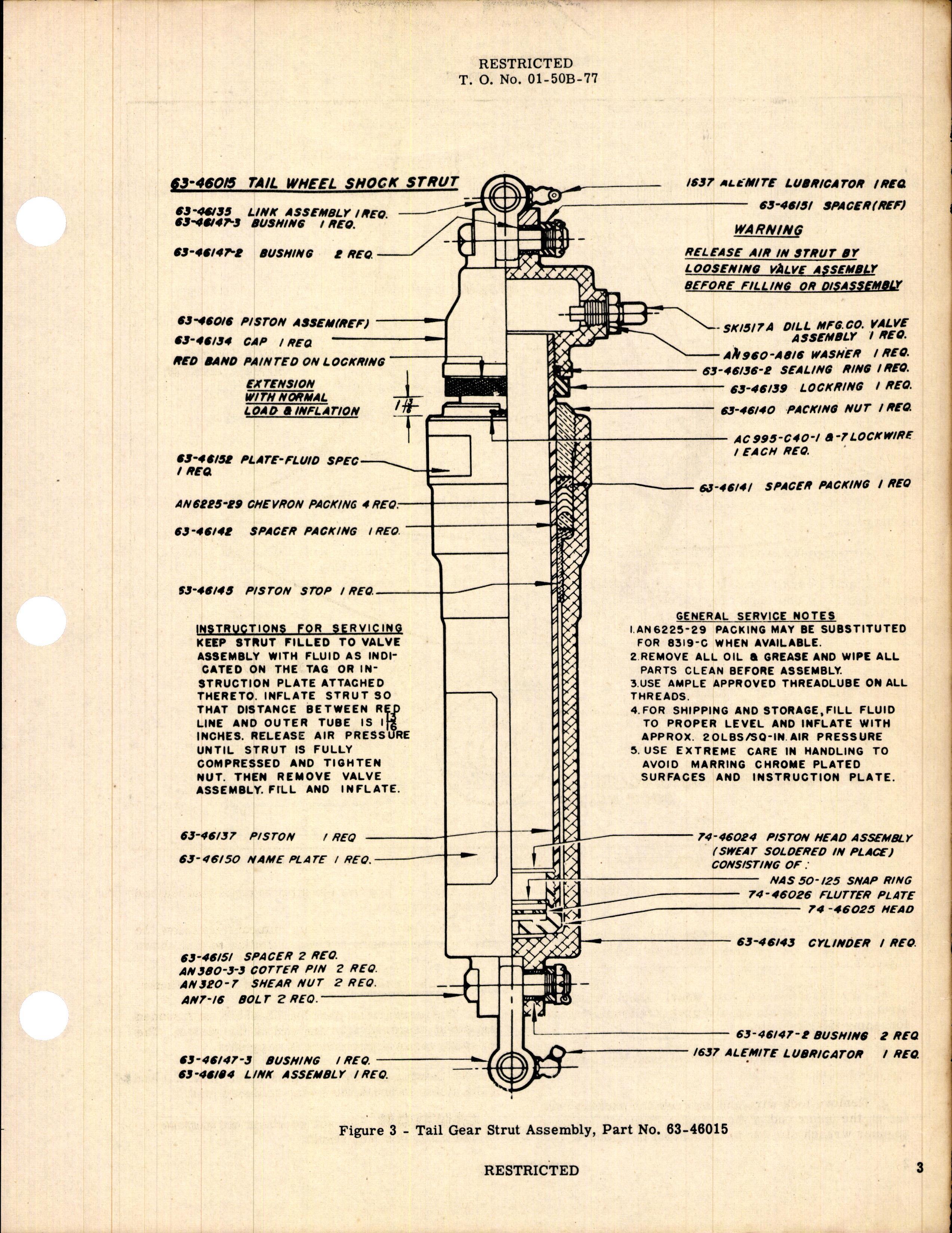 Sample page 3 from AirCorps Library document: Rework of Tail Wheel Shock Strut Piston - BT-13, BT-13A, BT-13B, BT-15, SNV-1 and SNV-2