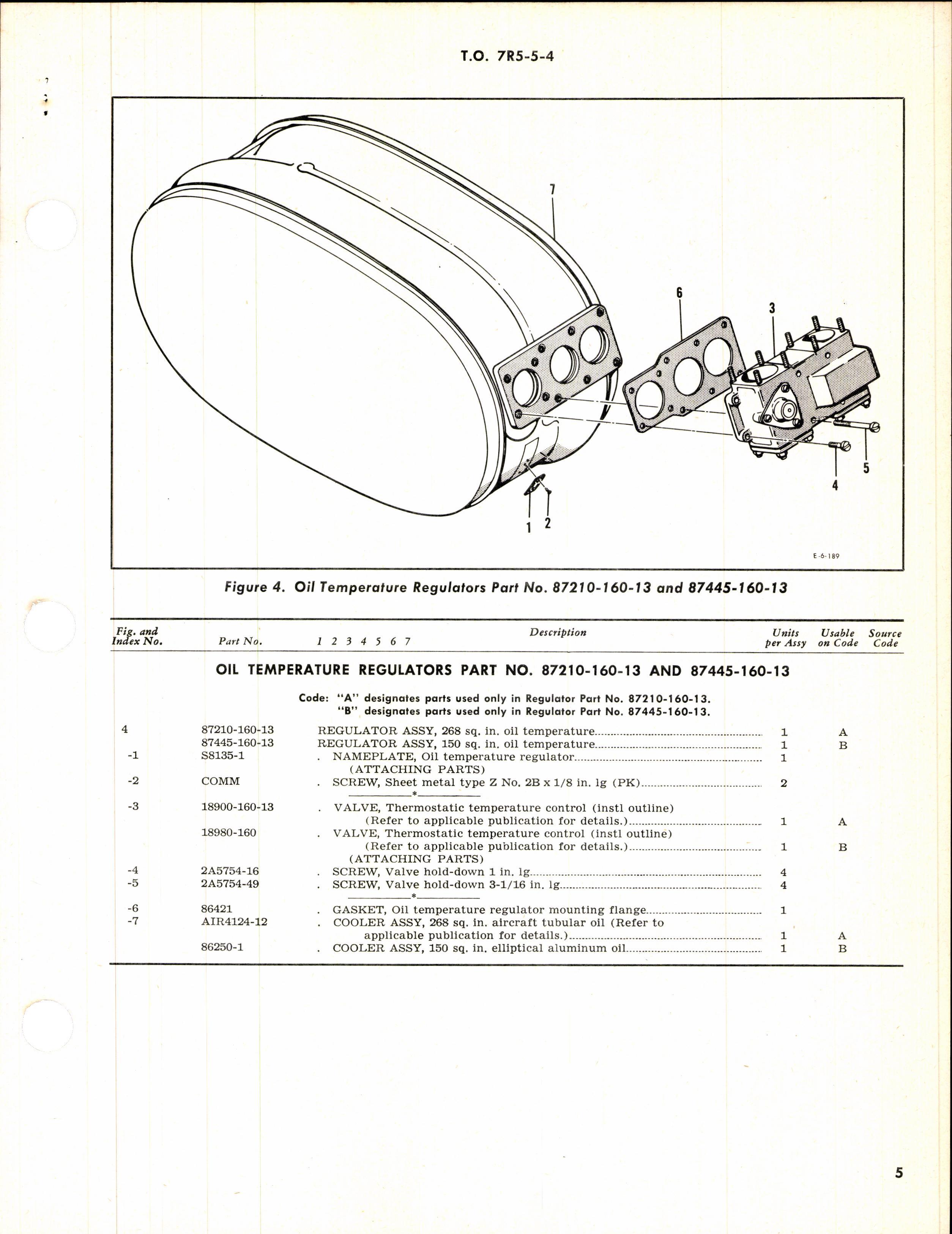 Sample page 5 from AirCorps Library document: Illustrated Parts Breakdown for Airesearch Oil Temperature Regulators