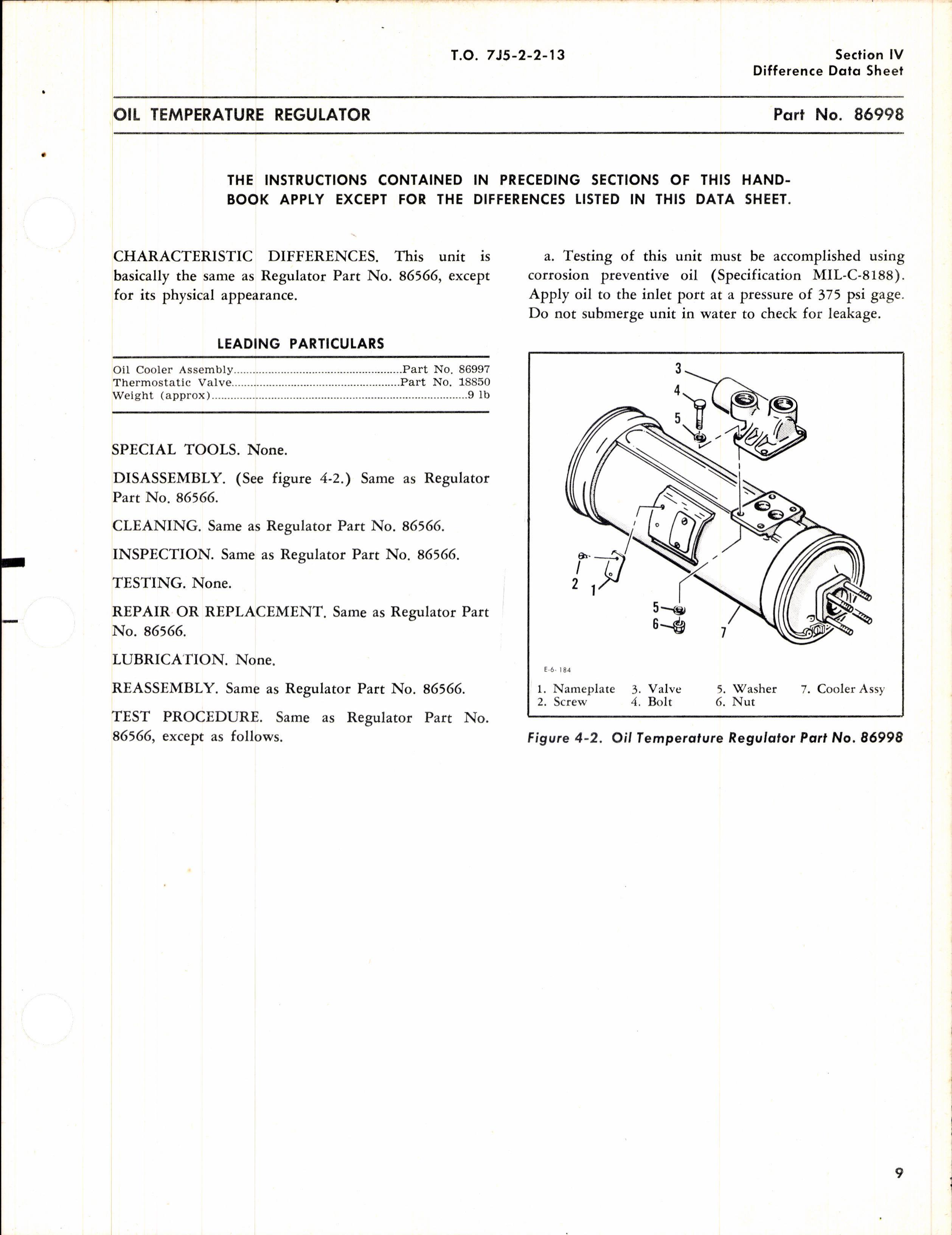 Sample page 11 from AirCorps Library document: Overhaul Instructions for Airesearch Oil Temperature Regulators & Heat Exchanger