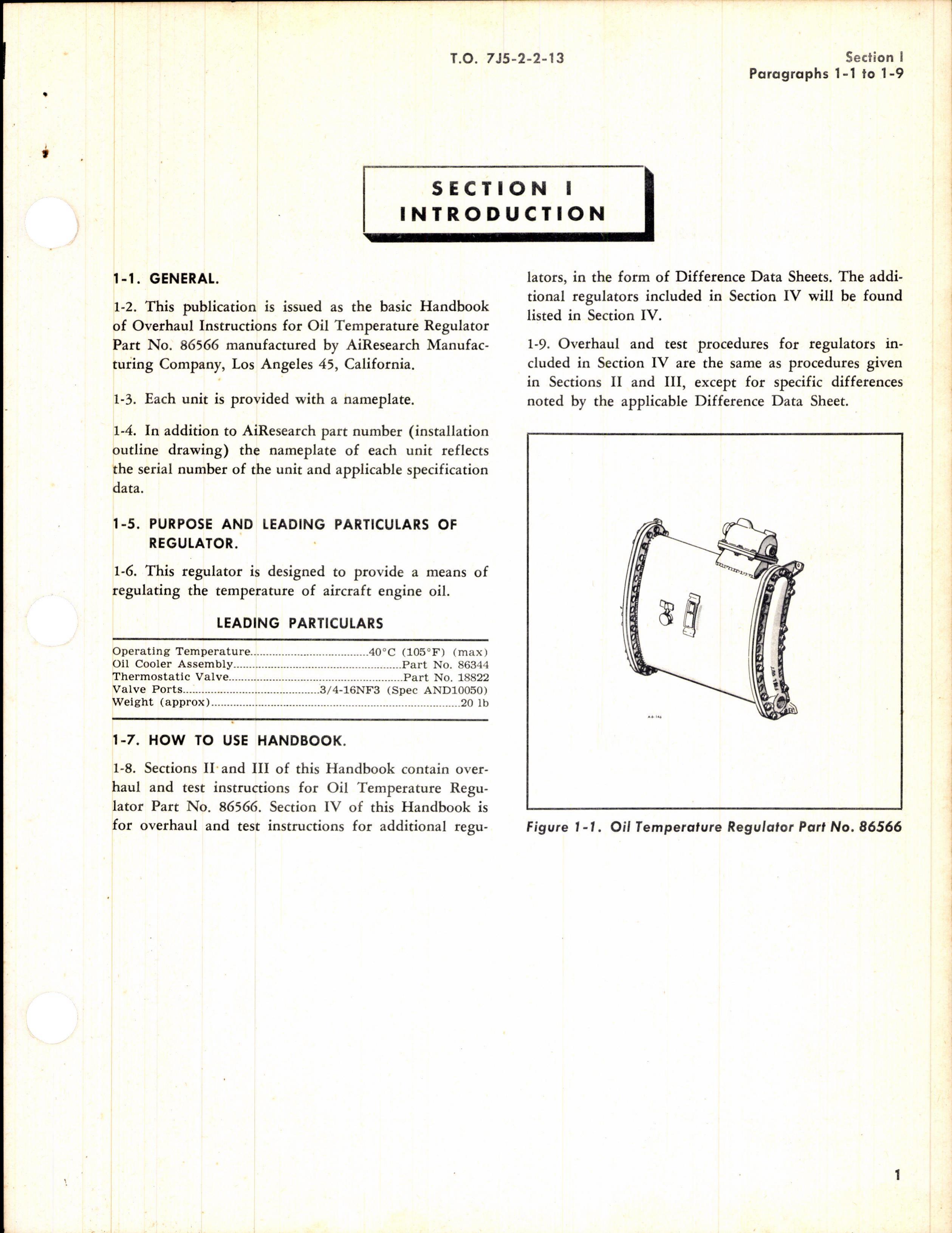 Sample page 3 from AirCorps Library document: Overhaul Instructions for Airesearch Oil Temperature Regulators & Heat Exchanger