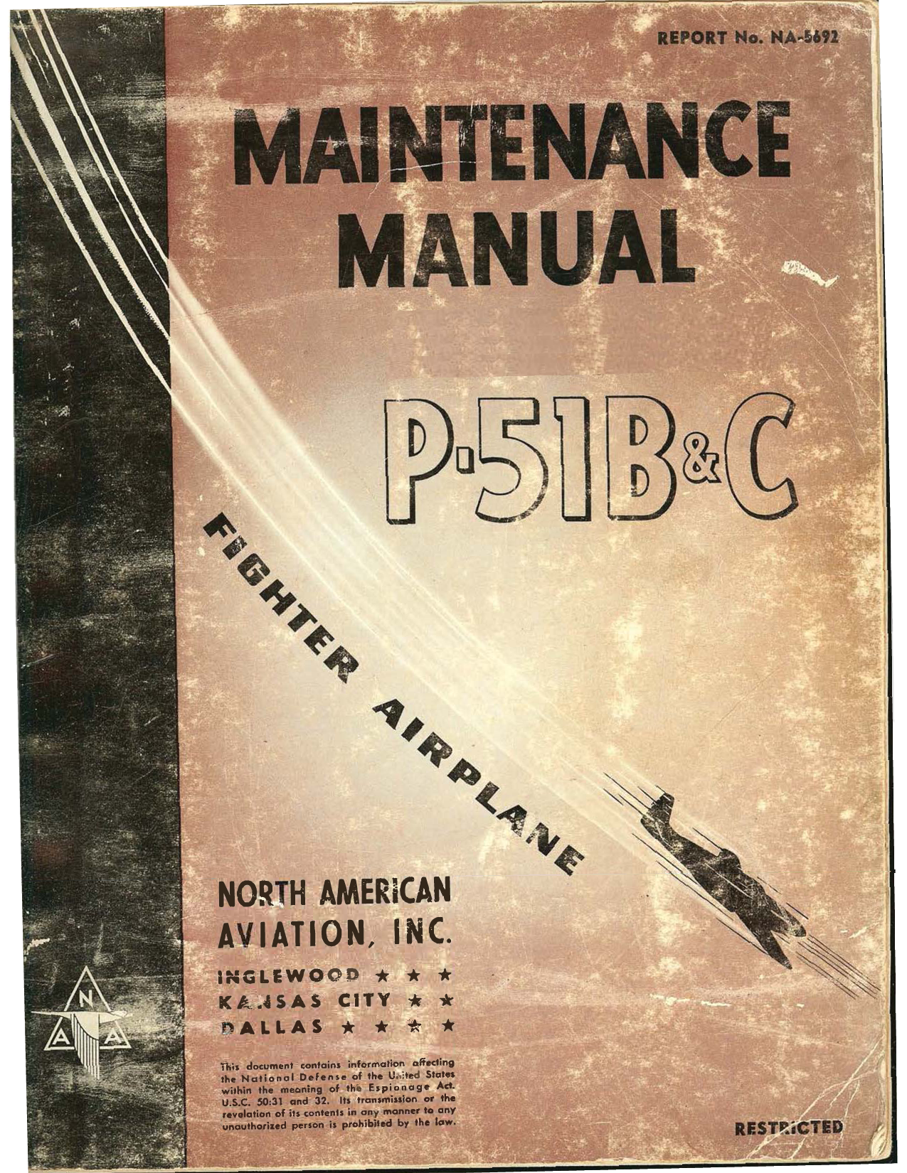 Sample page 1 from AirCorps Library document: Maintenance Manual - P-51B & P-51C