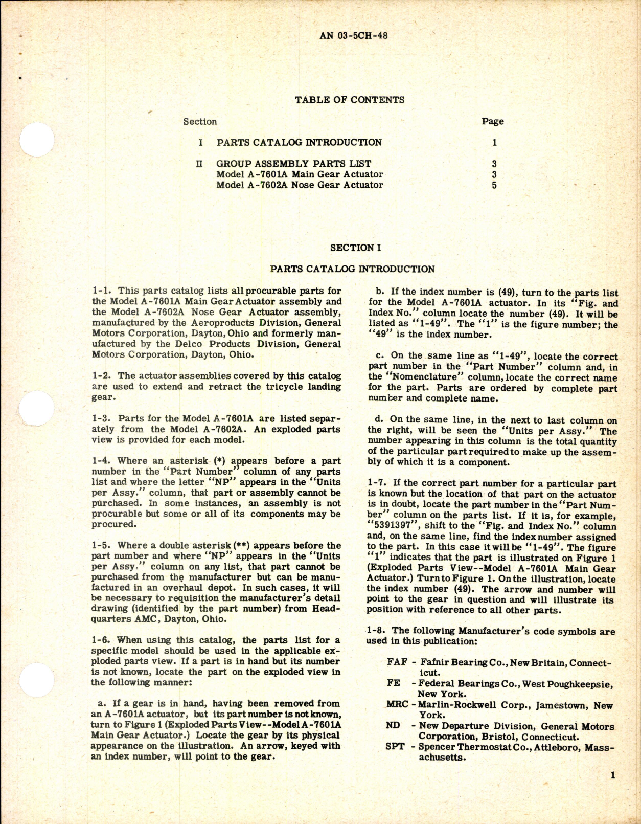 Sample page 3 from AirCorps Library document: Parts Catalog for Main and Nose Wheel Actuators