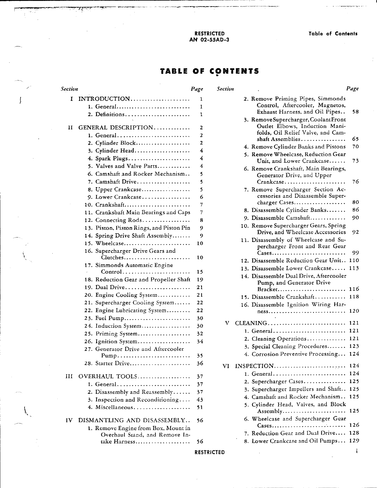 Sample page 3 from AirCorps Library document: Overhaul Instructions for Model V-1650-9 Engine