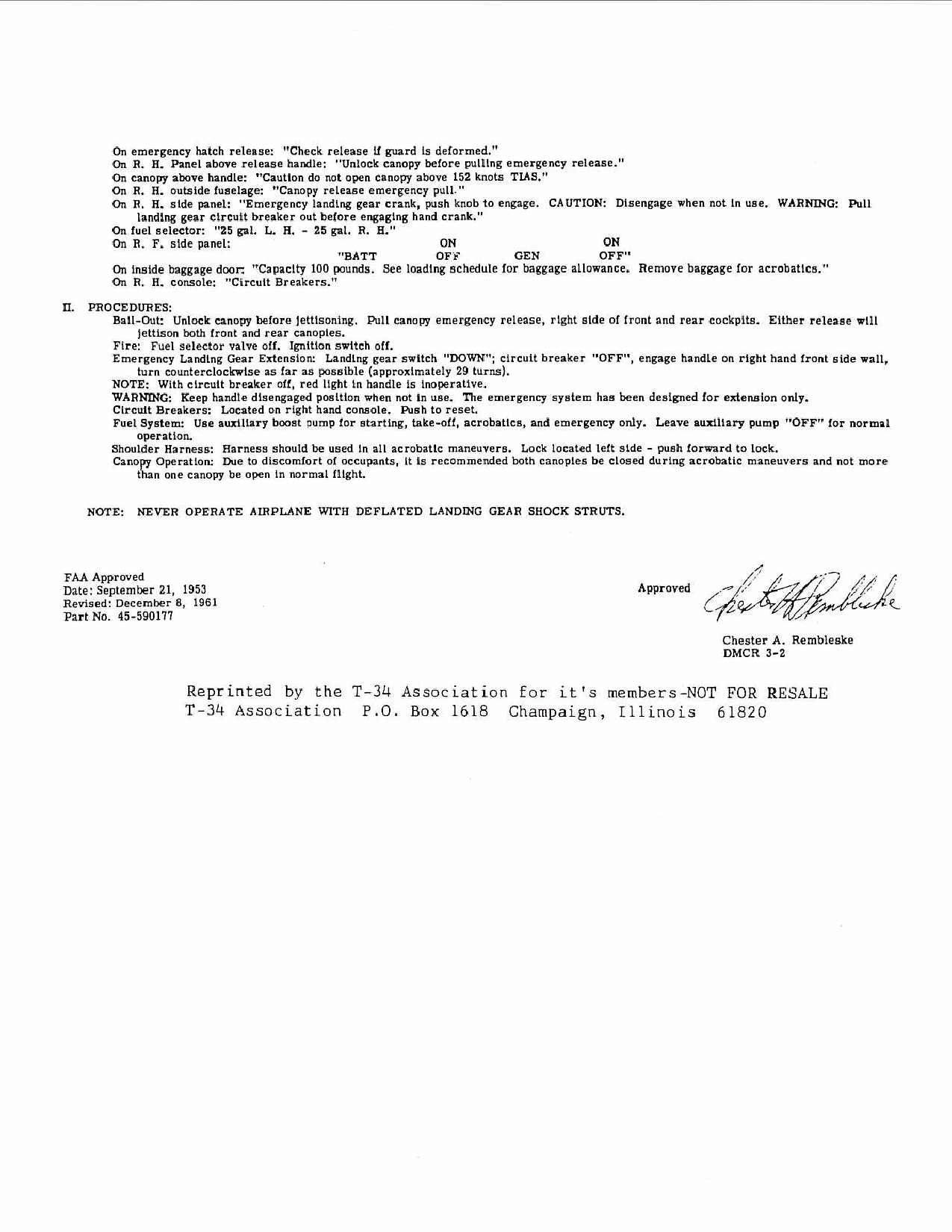 Sample page 2 from AirCorps Library document: Model A-45 Landplane (T-34A, B-45) Airplane Flight Manual