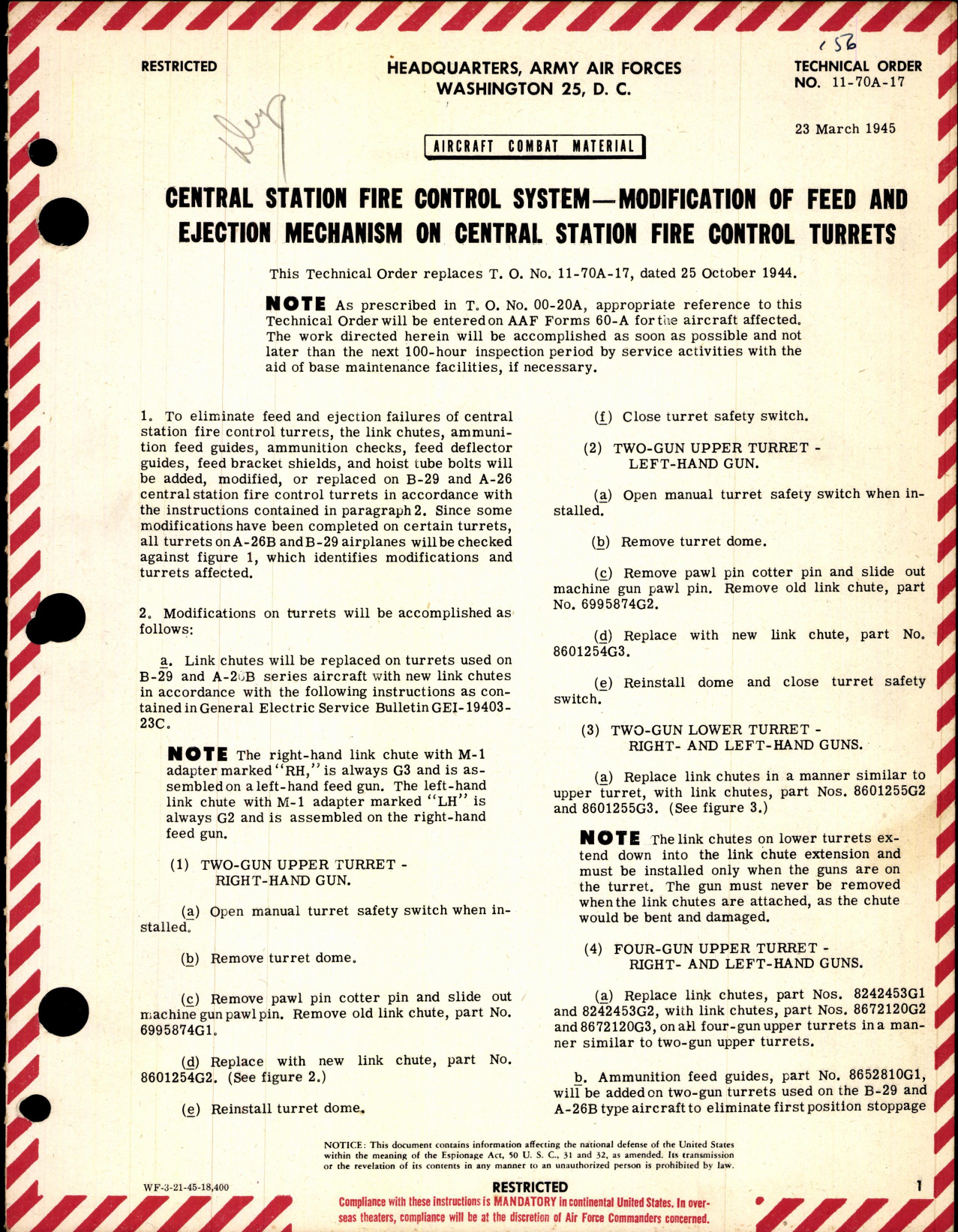 Sample page 1 from AirCorps Library document: Modification of Feed and Ejection Mechanism