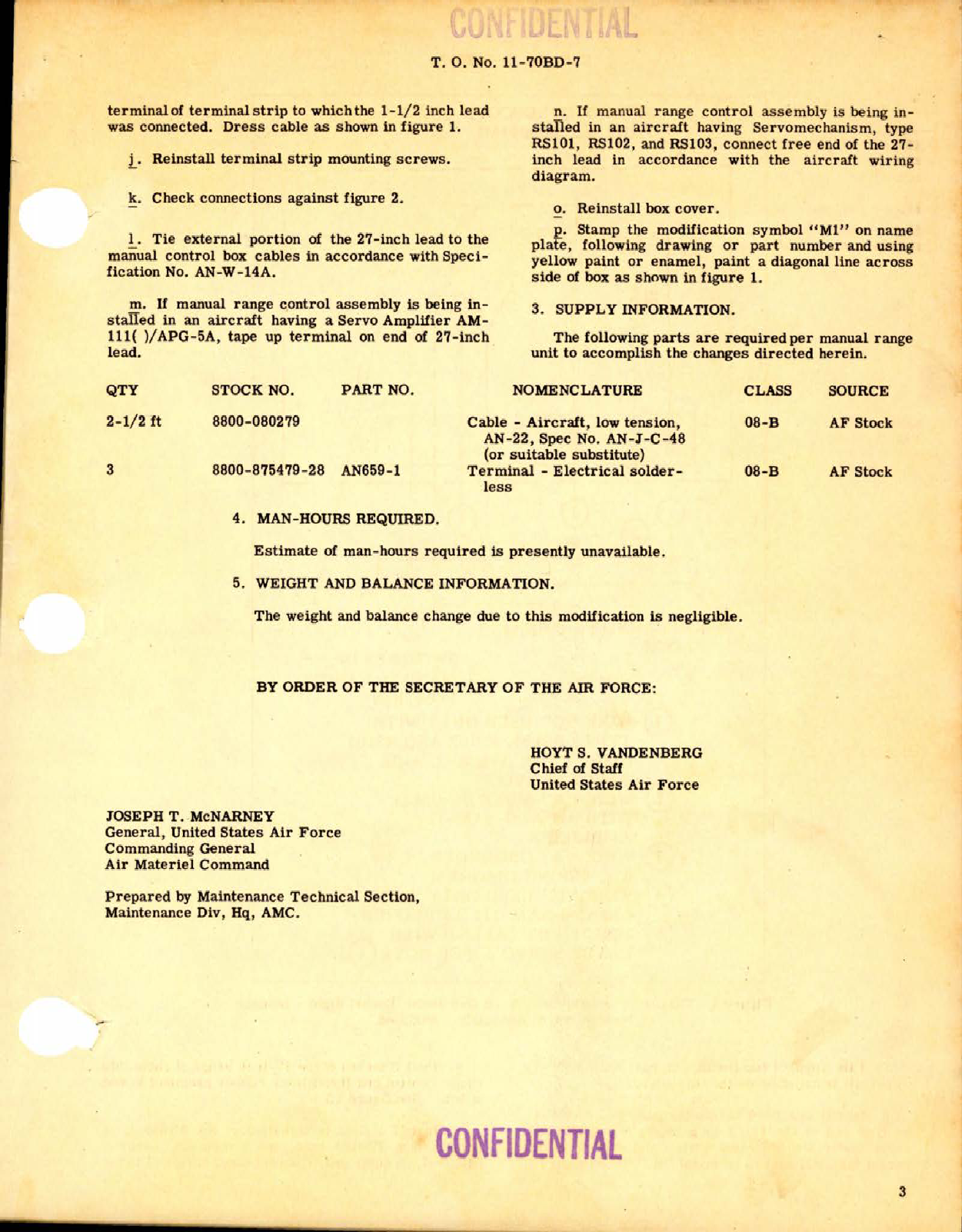 Sample page 3 from AirCorps Library document: Sperry Part No. 665091 with Servo Amplifier 
