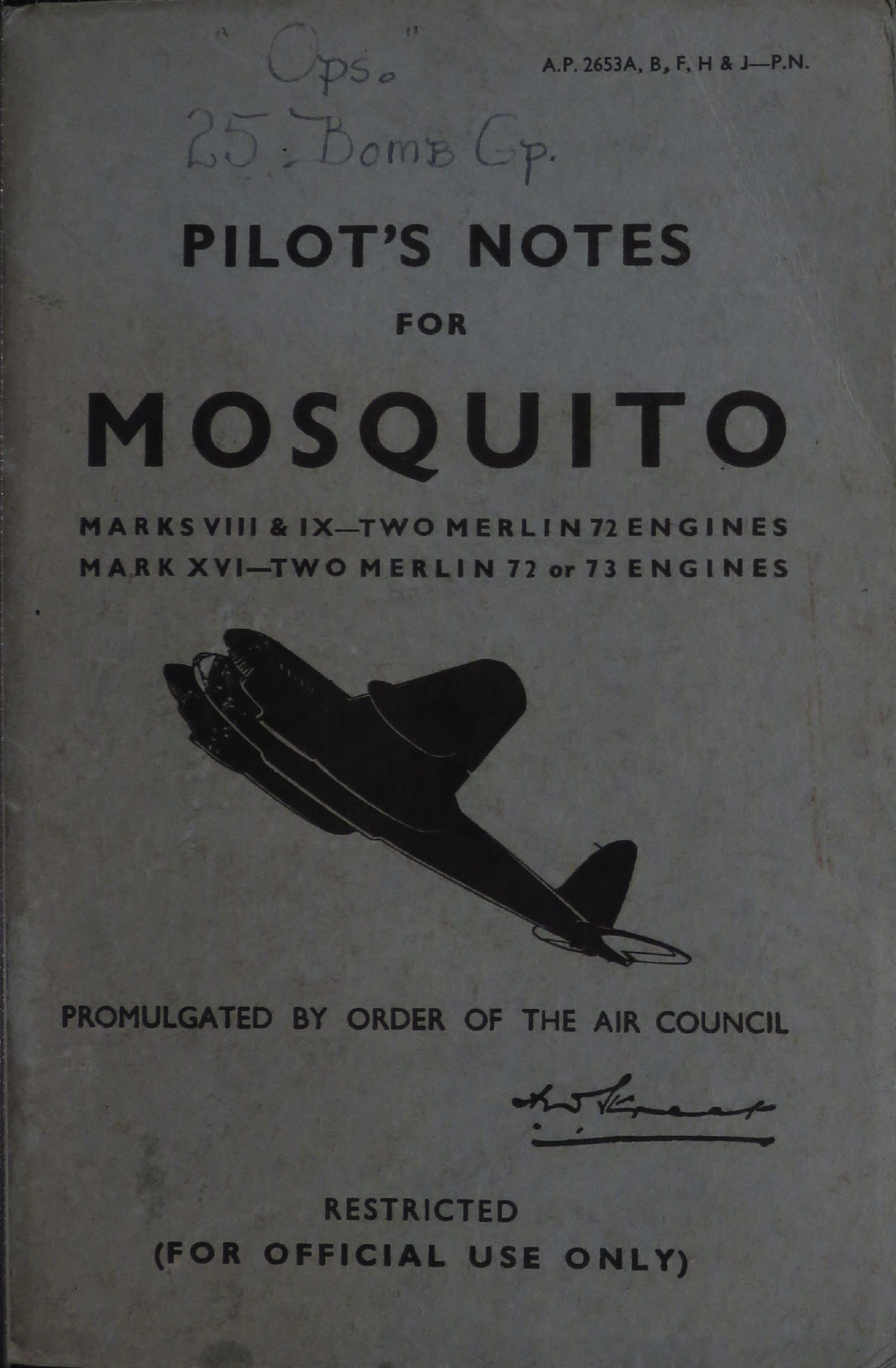 Sample page 1 from AirCorps Library document: Pilot's Notes for Mosquito Marks VII, XI, & XVI